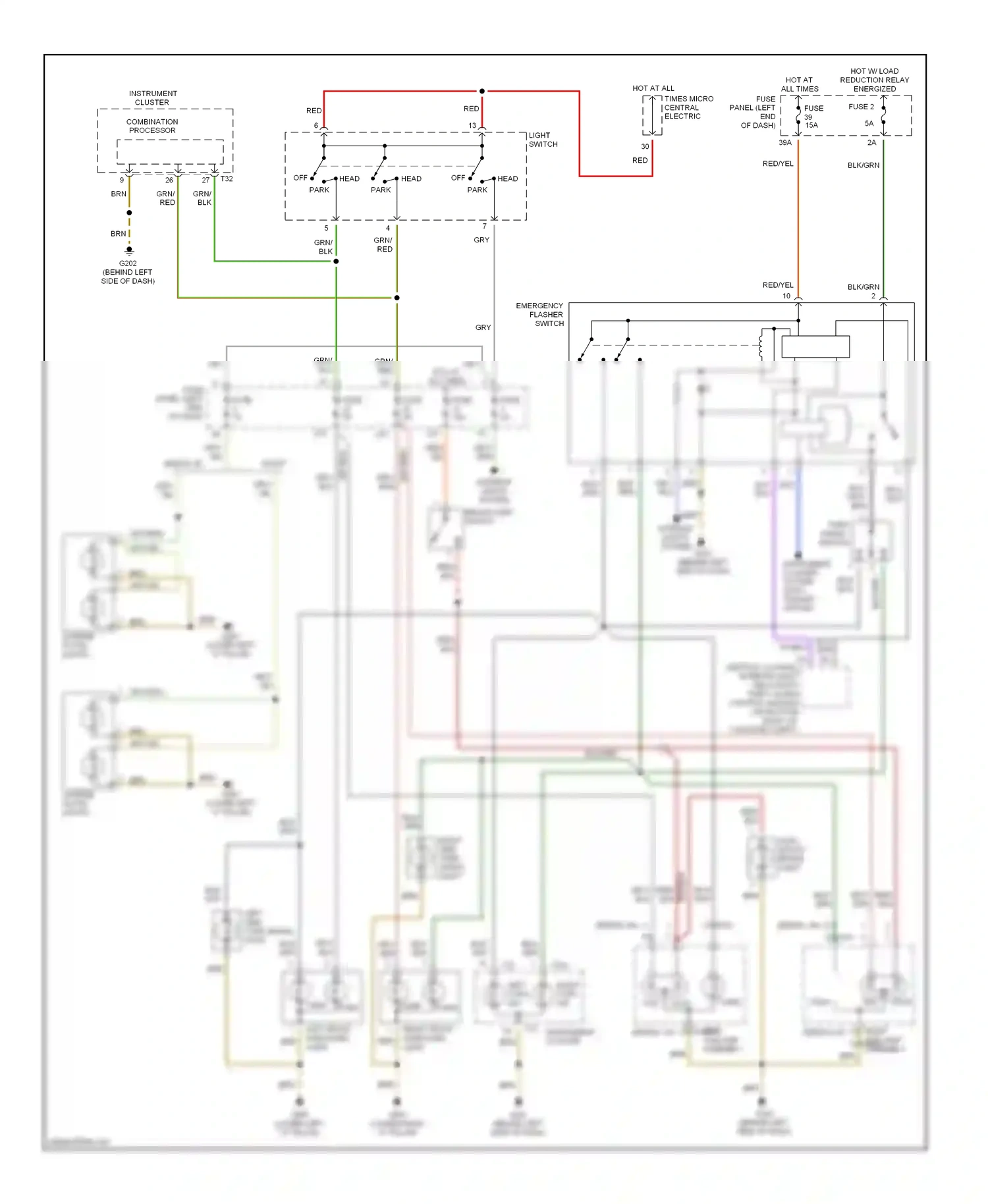 Wiring diagram high mount brake light for Audi A4 B5 facelift (1999-2001) (4 of 4)