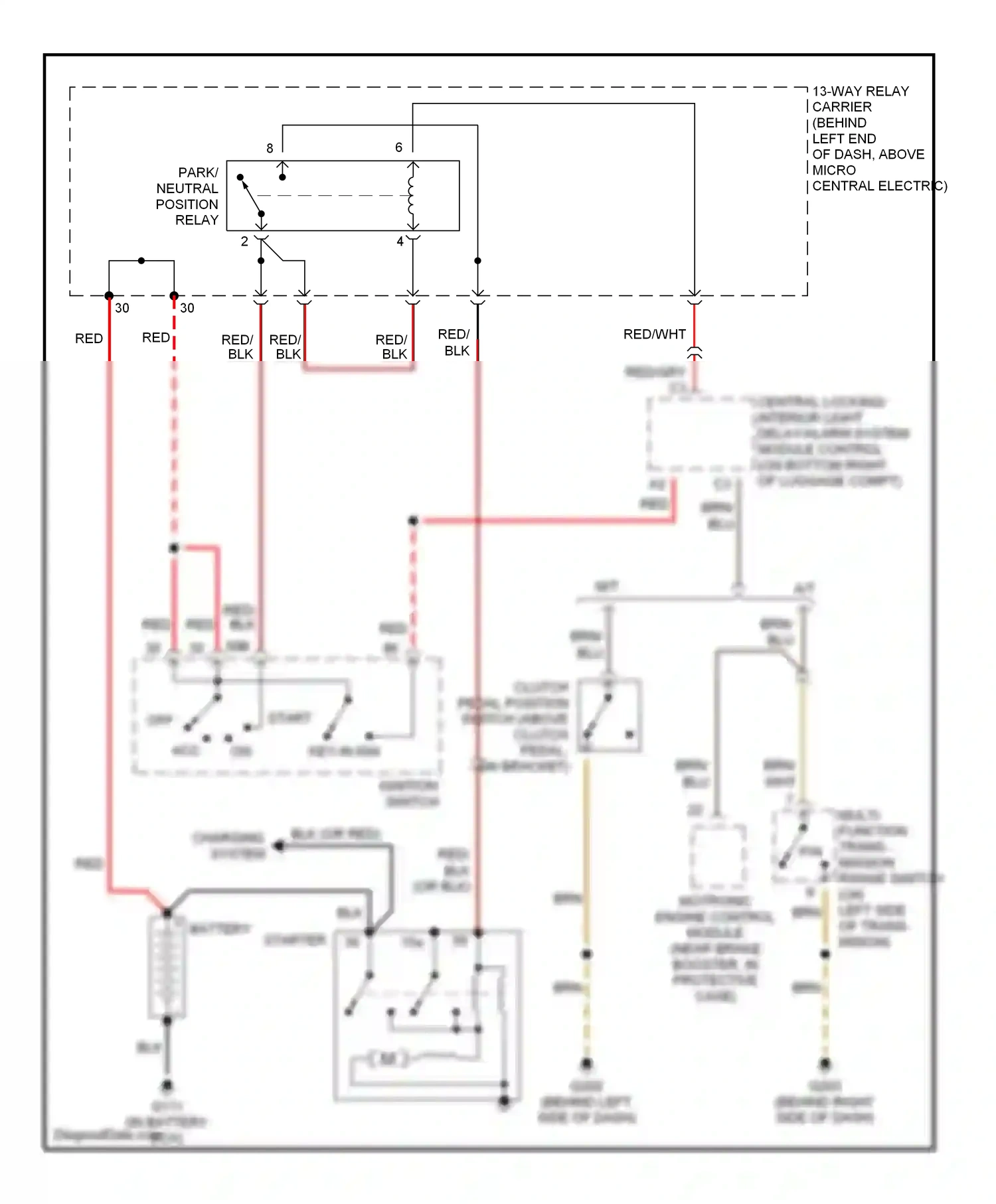 Wiring diagram red/wht for Audi A4 B5 facelift (1999-2001) (8 of 11)