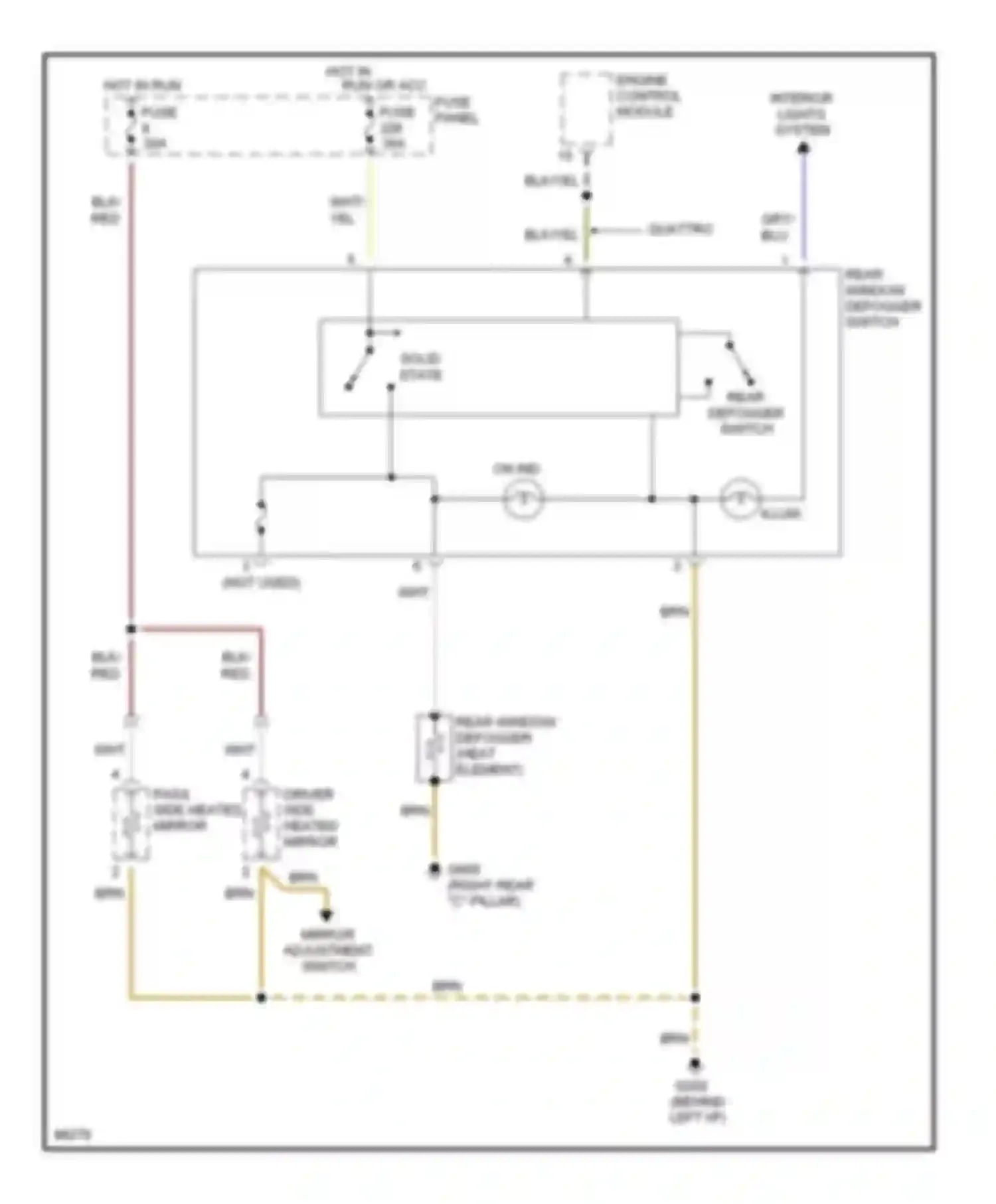 A4 Audi B5 (1994-1999): Defoggers circuit, without antenna amplifier