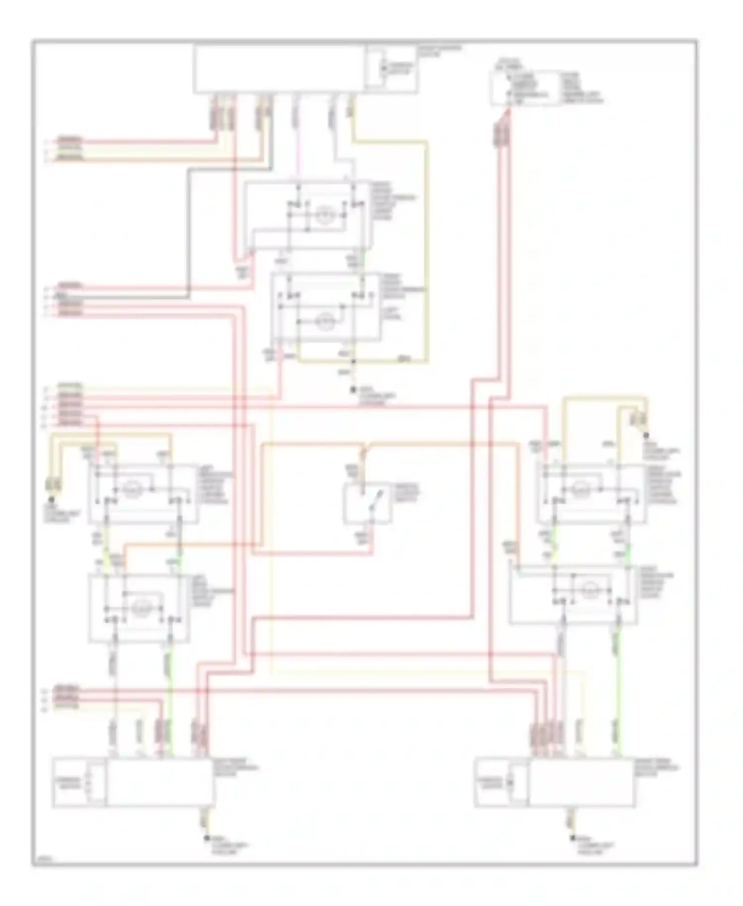 A4 Audi B5 (1994-1999): Power window system wiring diagram (a4 circuit 2 of 2)