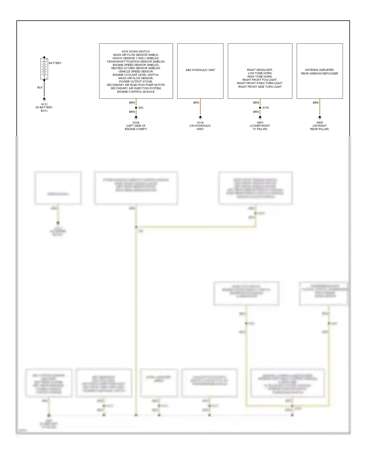 Audi A4 B5 (1994-1999) abs hydraulic unit wiring diagram  (3 of 4)