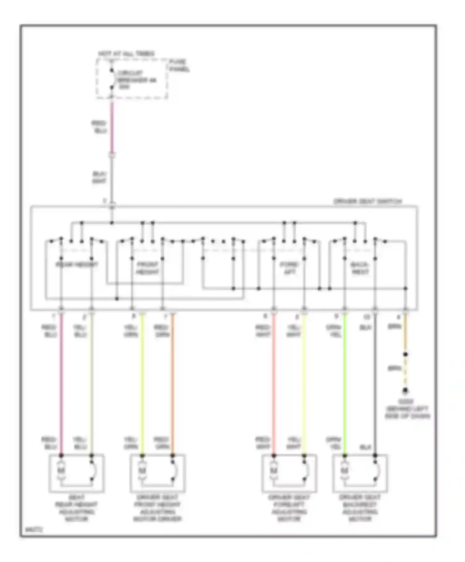 Wiring diagram back- rest for Audi A4 B5 (1994-1999) (1 of 1)