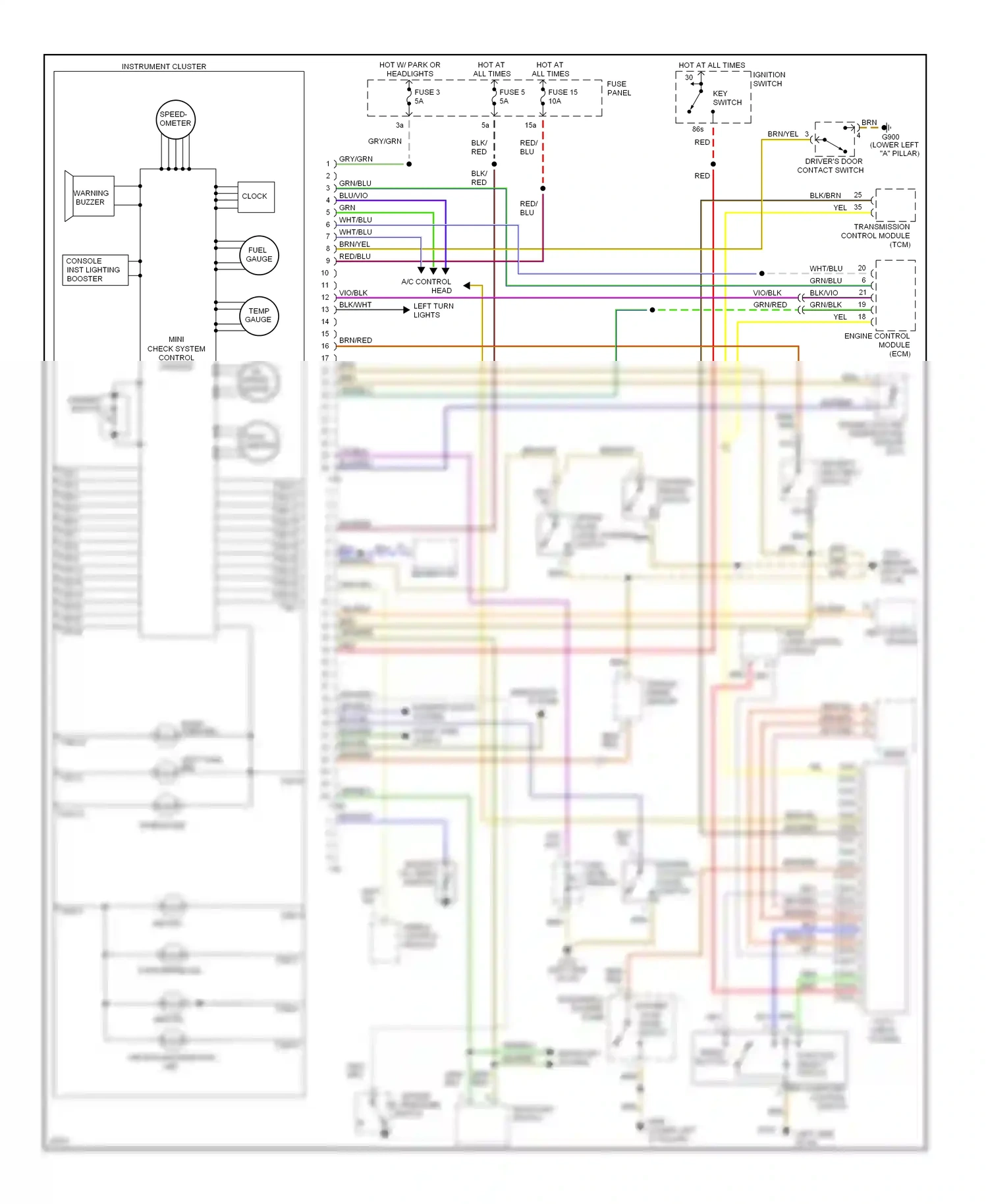 Audi A4 B5 (1994-1999) blu/wht wiring diagram  (1 of 2)