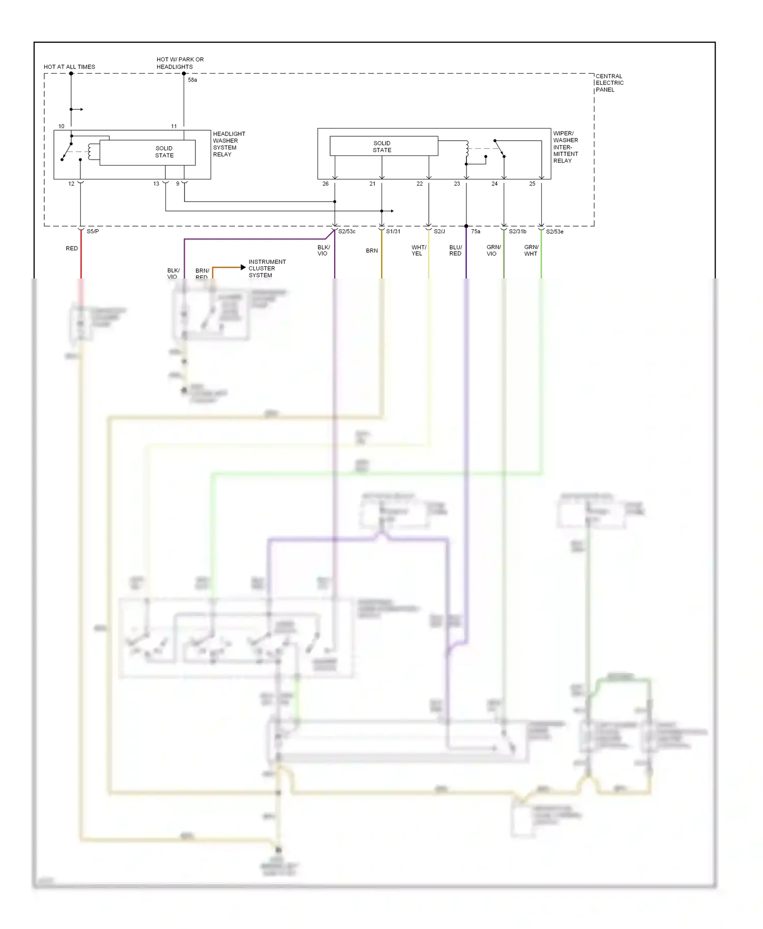 Audi A4 B5 (1994-1999) central electric panel wiring diagram  (12 of 12)