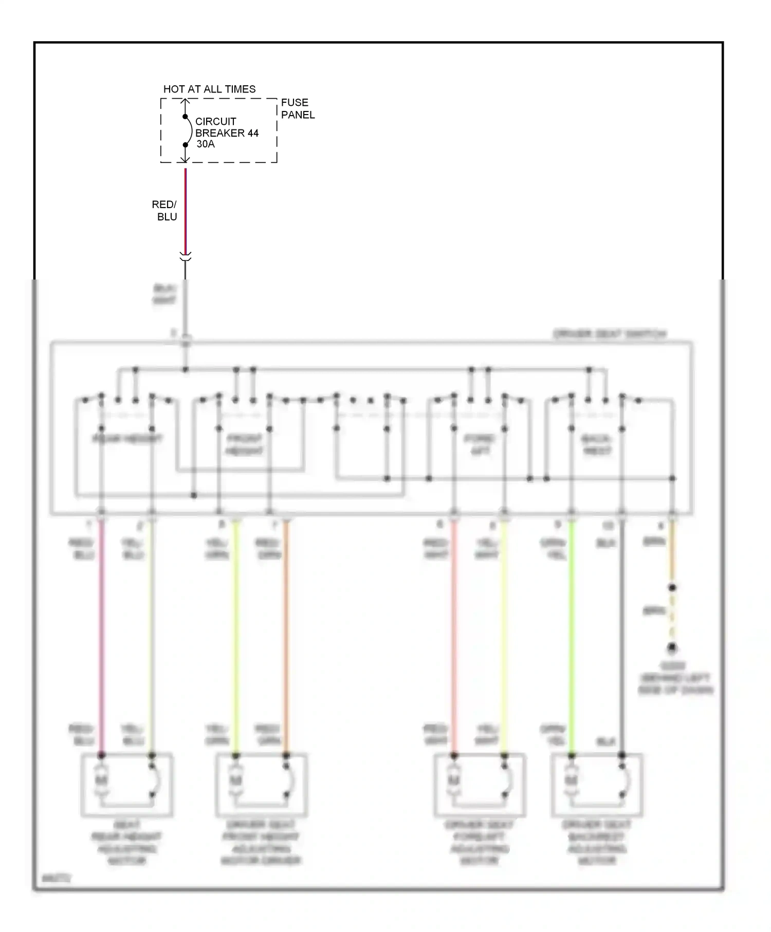 Audi A4 B5 (1994-1999) front height rear height wiring diagram  (1 of 1)
