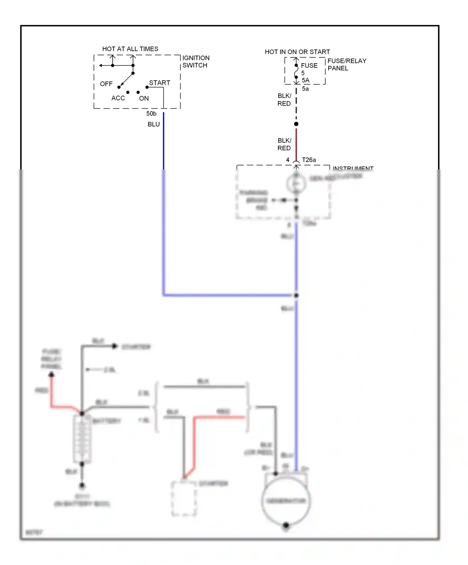 Audi A4 B5 (1994-1999) generator wiring diagram  (1 of 2)