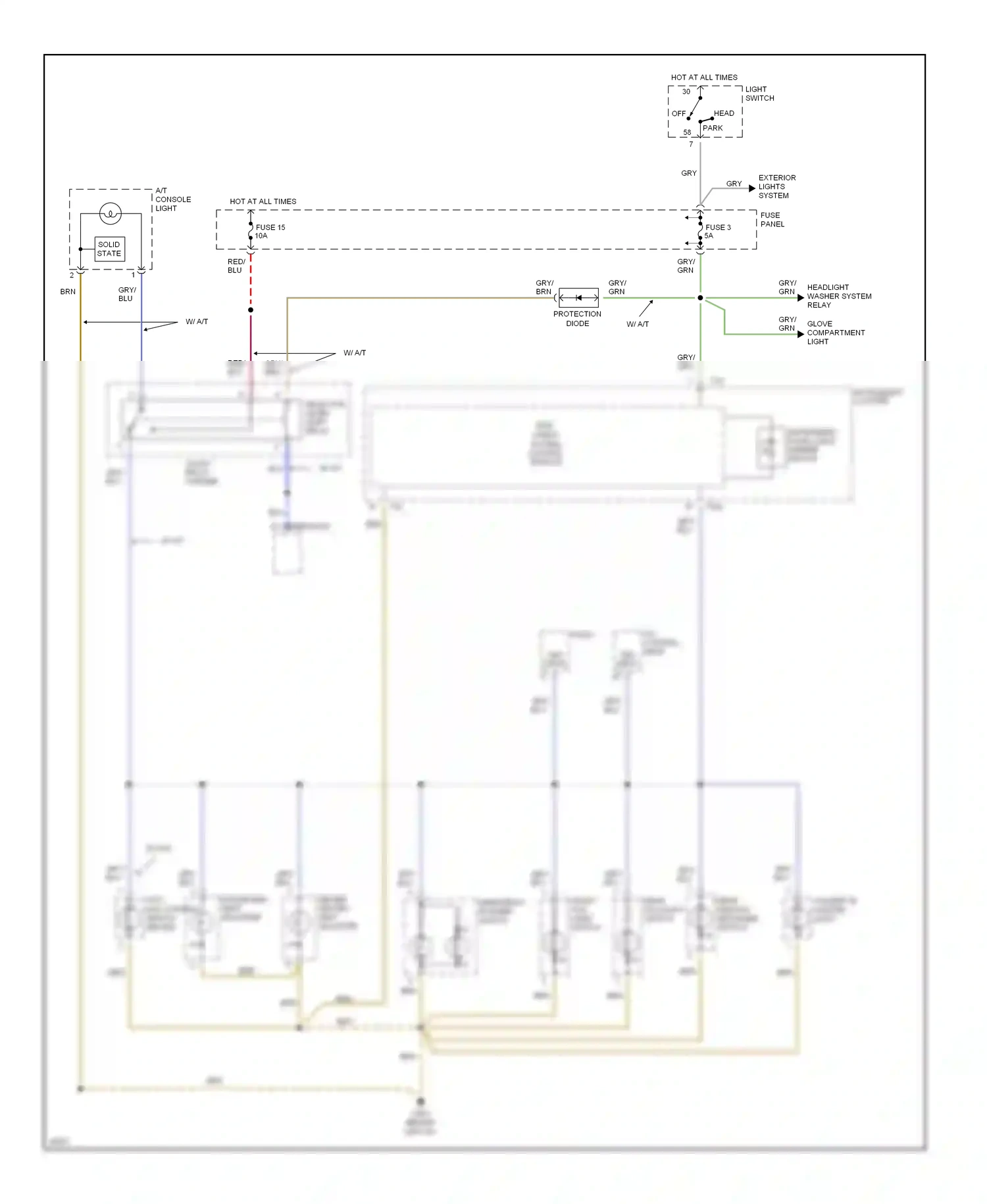 Audi A4 B5 (1994-1999) headlight washer system relay wiring diagram  (1 of 3)