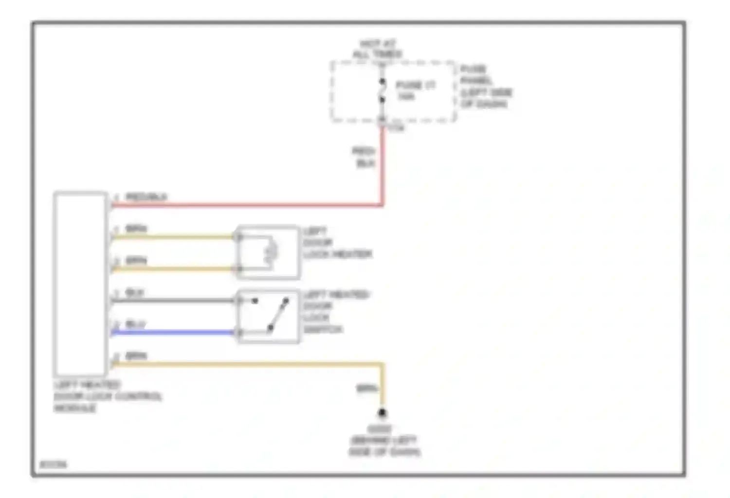 Wiring diagram left heated door lock control module for Audi A4 B5 (1994-1999)
