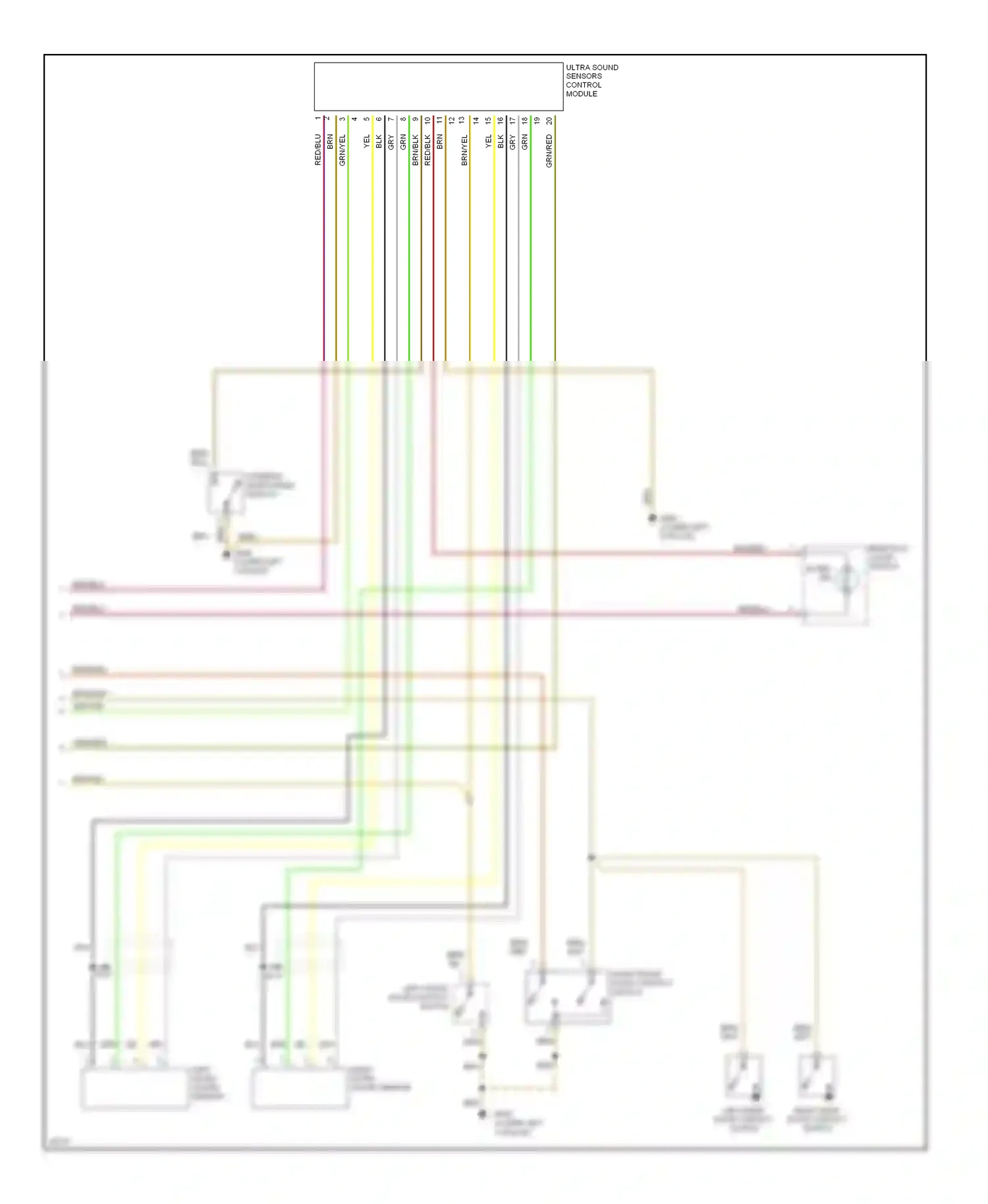 Audi A4 B5 (1994-1999) left ultra- sound sensor wiring diagram  (1 of 1)
