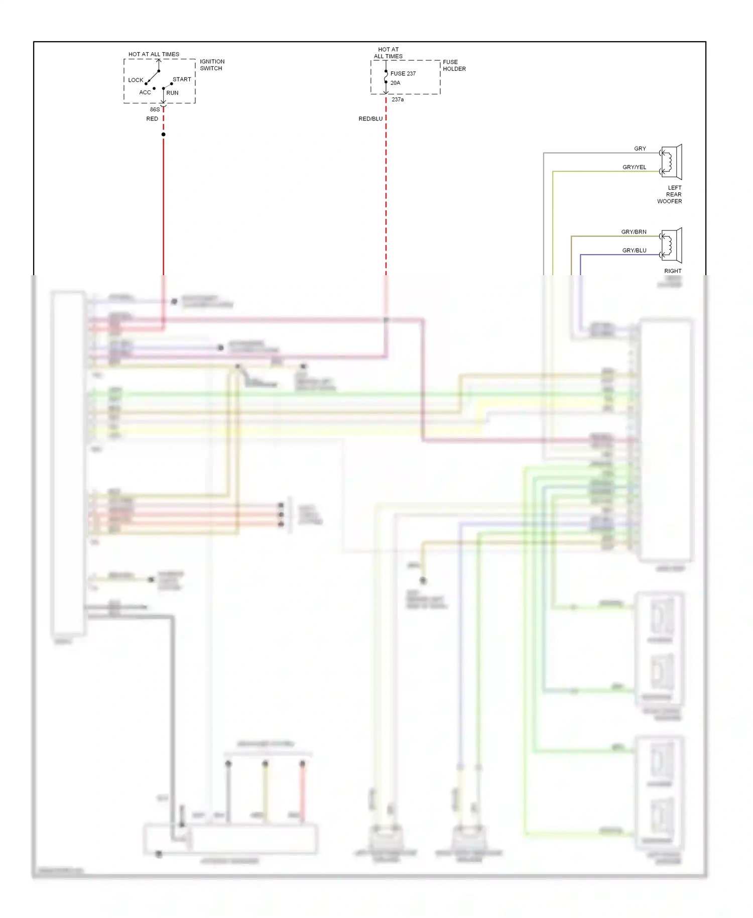 Audi A4 B5 (1994-1999) lock wiring diagram  (1 of 2)