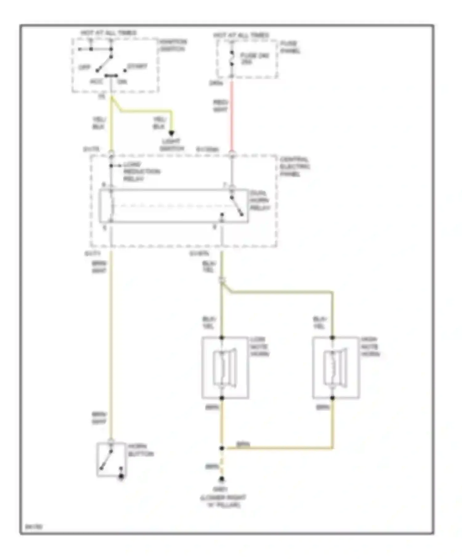 Wiring diagram low note horn for Audi A4 B5 (1994-1999) (1 of 1)