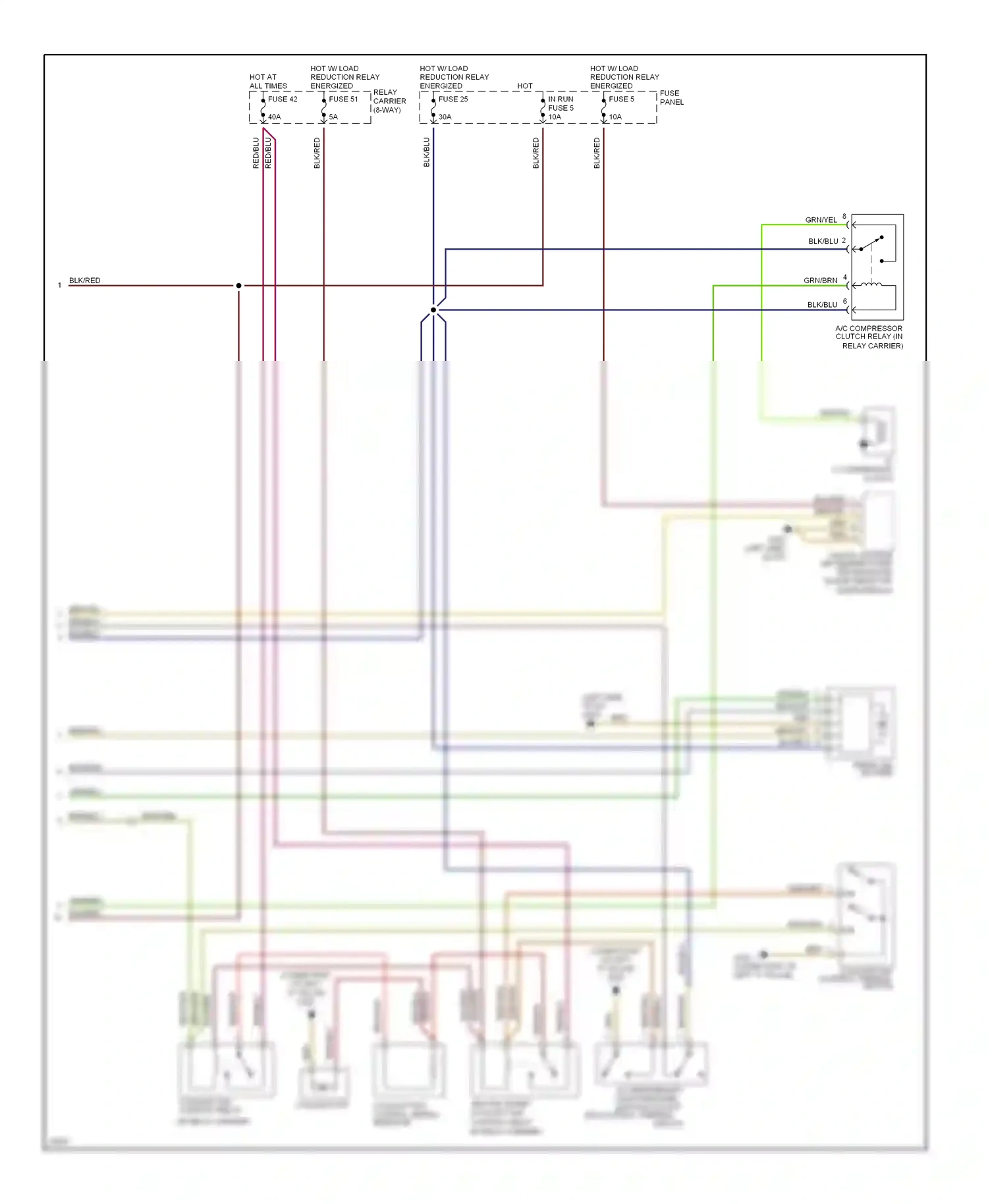Audi A4 B5 (1994-1999) red/blu wiring diagram  (6 of 15)