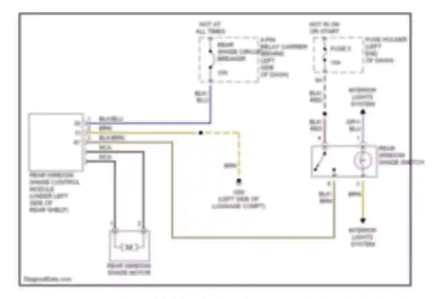 A4 Audi B6 (2000-2006): Rear window sun shade circuit