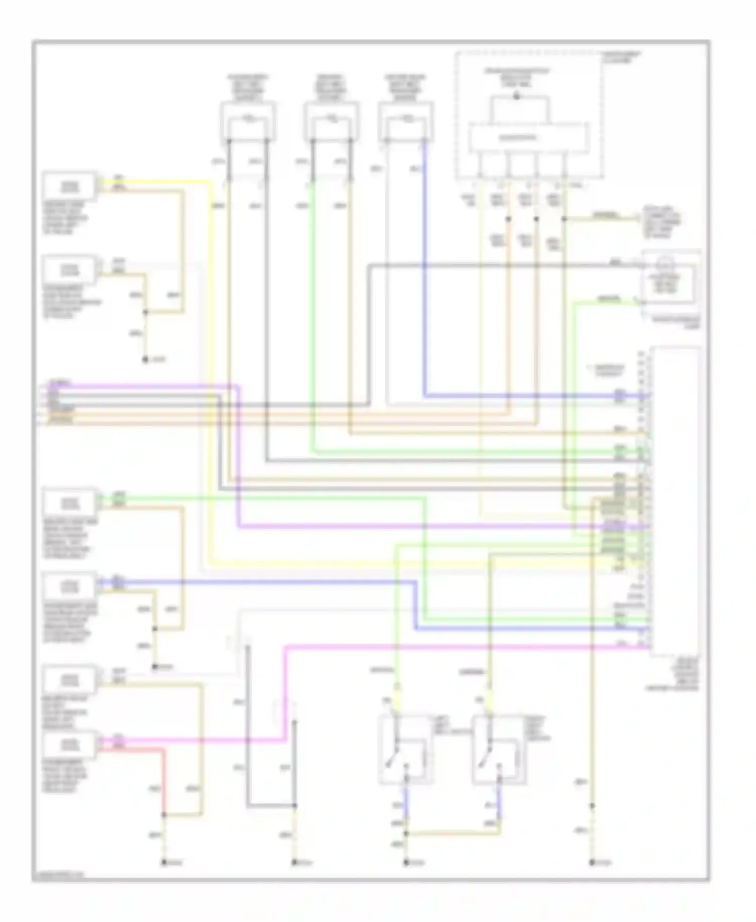 A4 Audi B6 (2000-2006): Supplemental restraints circuit, without convertible (2 of 2)