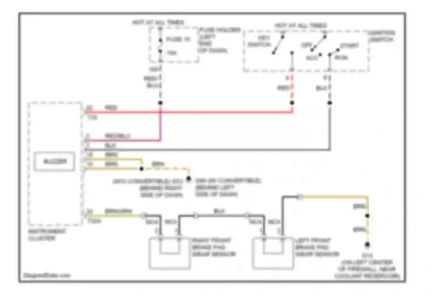 A4 Audi B6 (2000-2006): Warning systems circuit