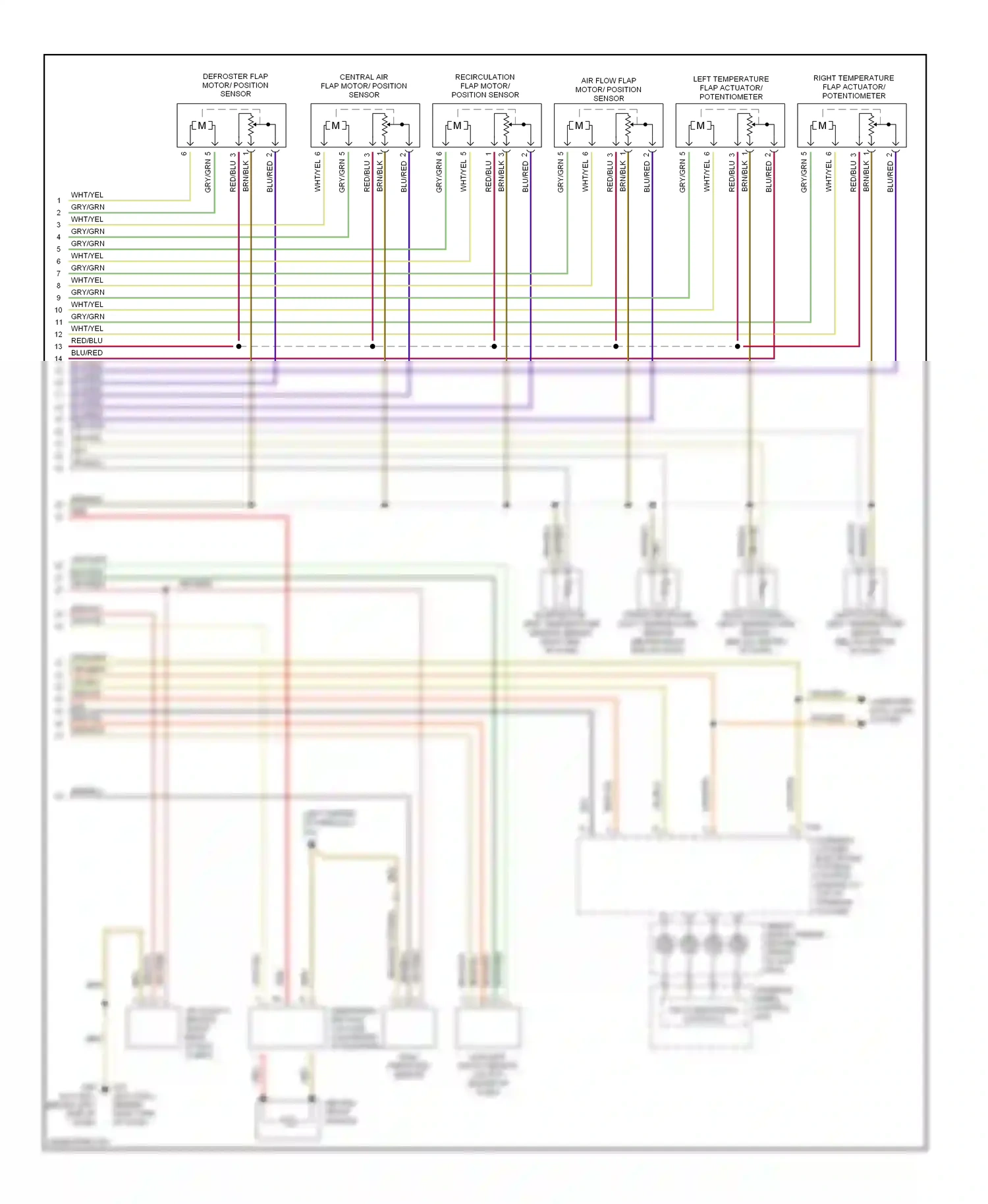 Audi A4 B6 (2000-2006) air flow flap motor/ position sensor wiring diagram  (1 of 1)