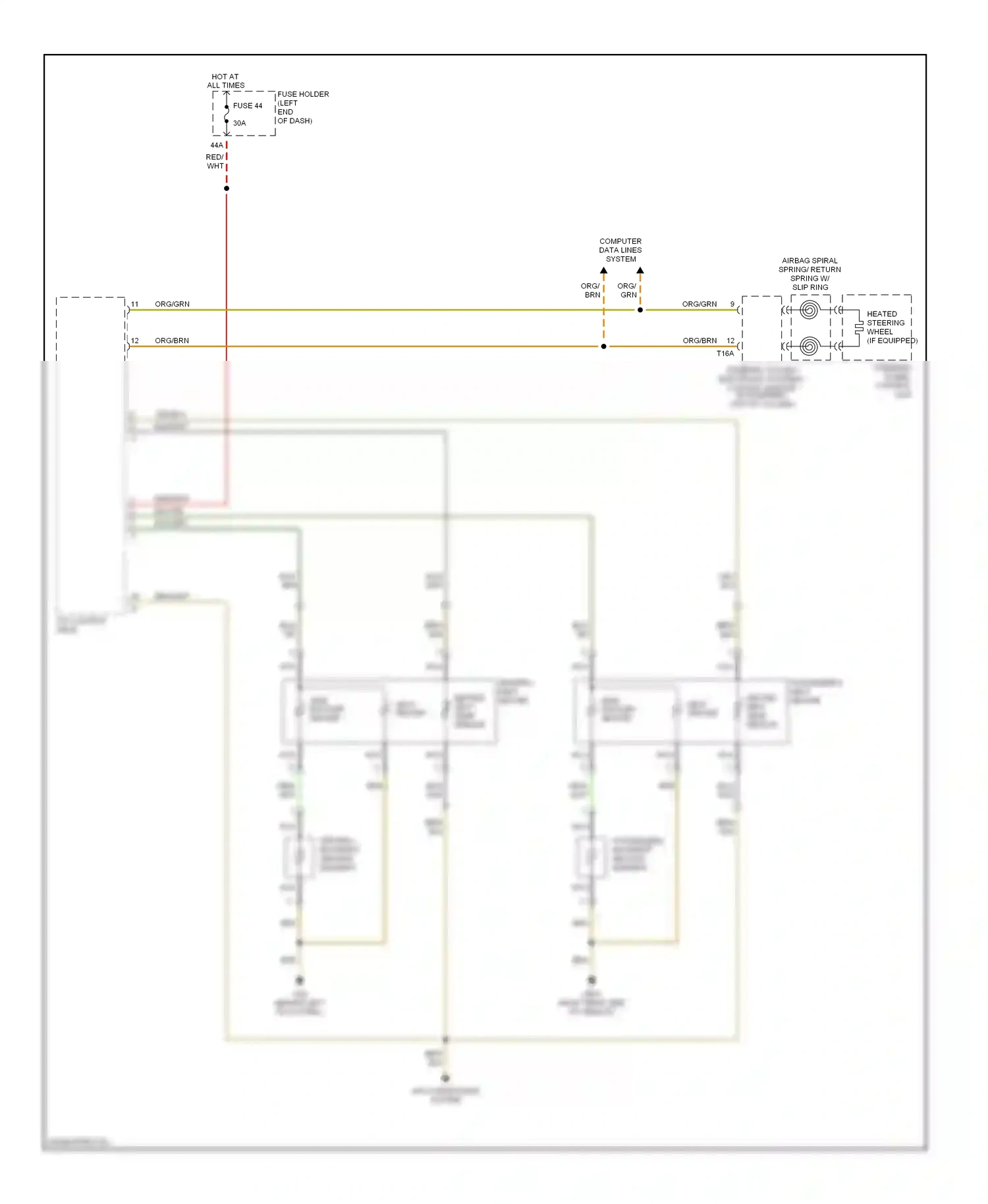 Audi A4 B6 (2000-2006) (behind left kick panel) wiring diagram  (5 of 10)