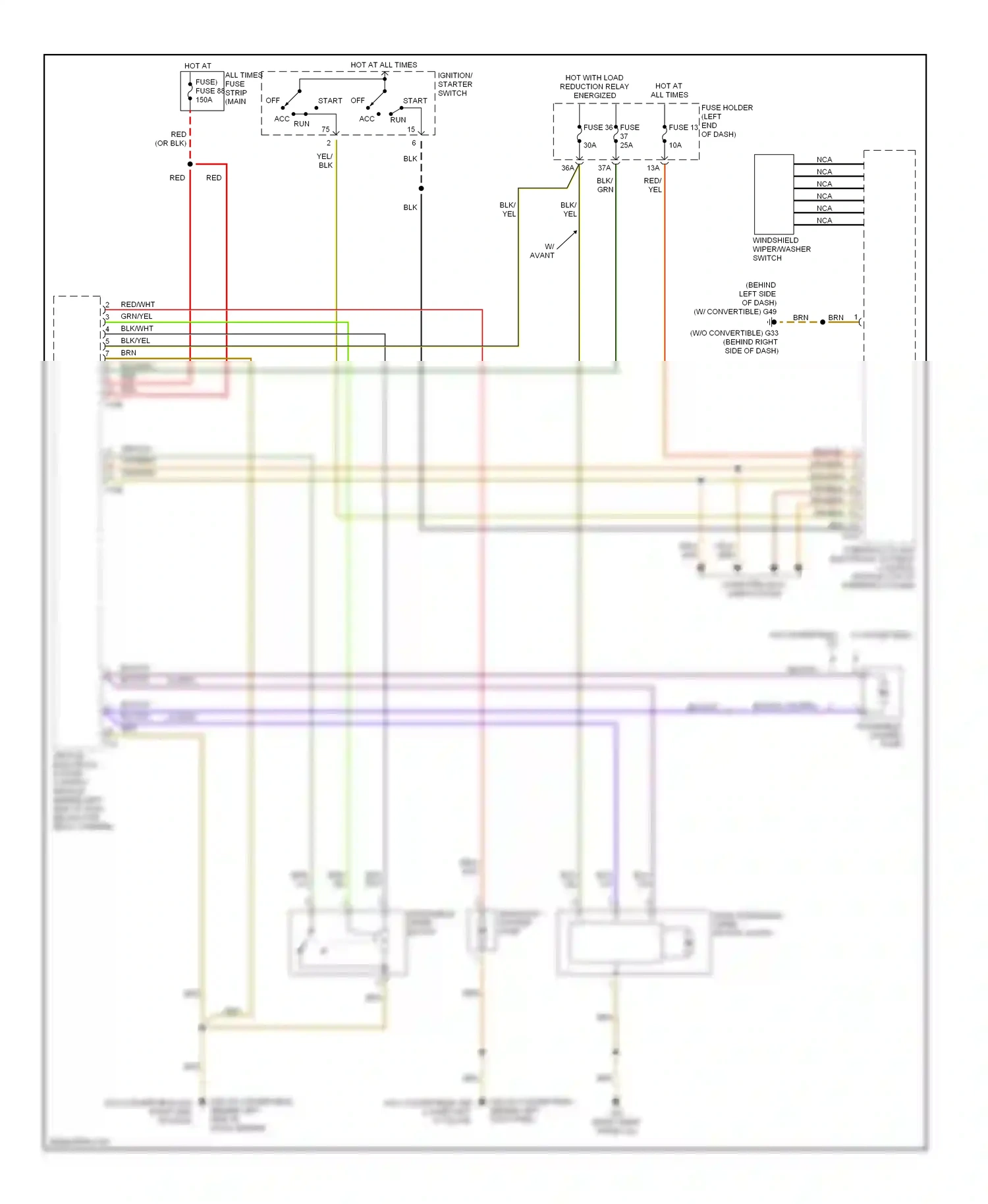 Audi A4 B6 (2000-2006) (behind left kick panel) wiring diagram  (10 of 10)