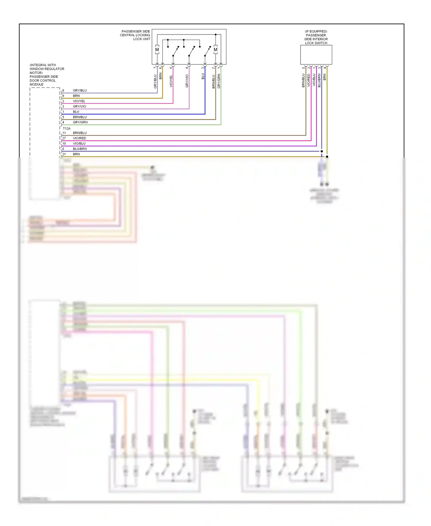 Audi A4 B6 (2000-2006) (behind right kick panel) wiring diagram  (8 of 12)