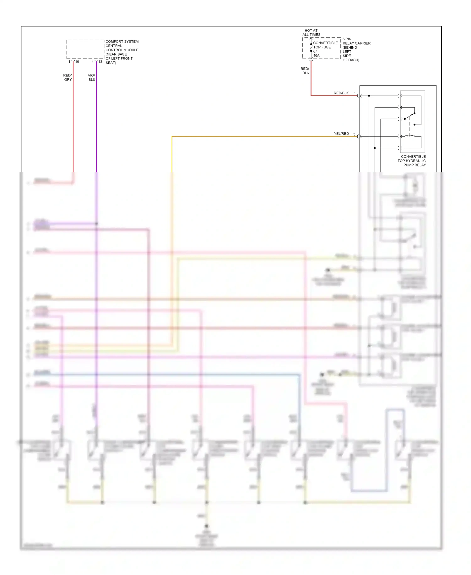 Audi A4 B6 (2000-2006) convertible top open position switch wiring diagram  (1 of 1)