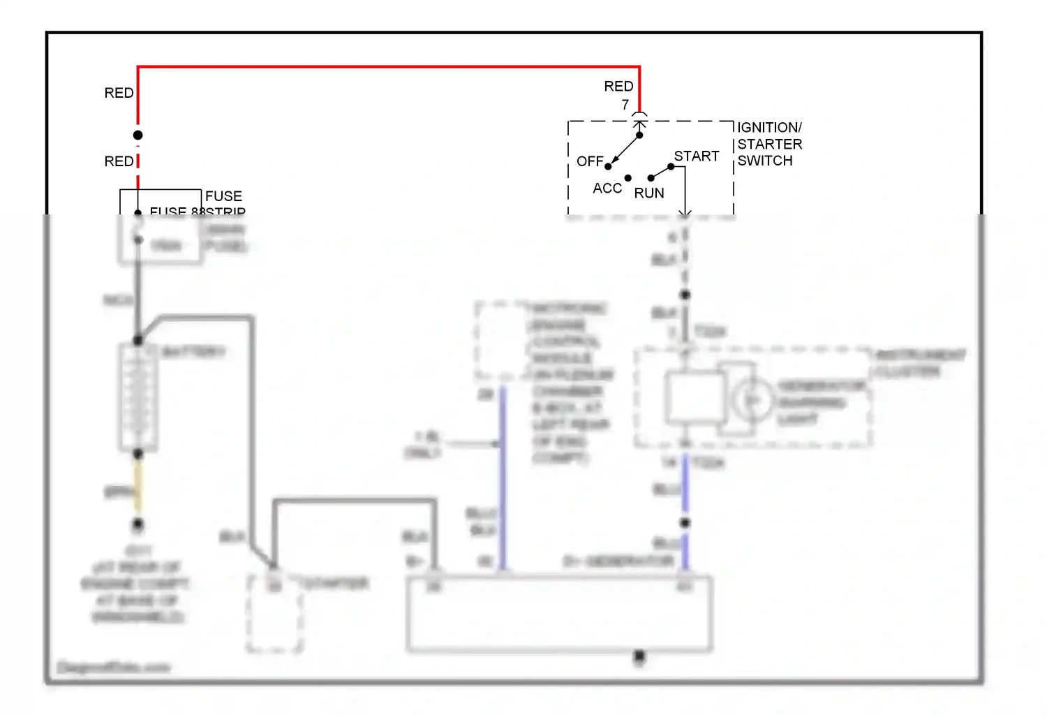 Audi A4 B6 (2000-2006) d+ generator wiring diagram  (1 of 1)
