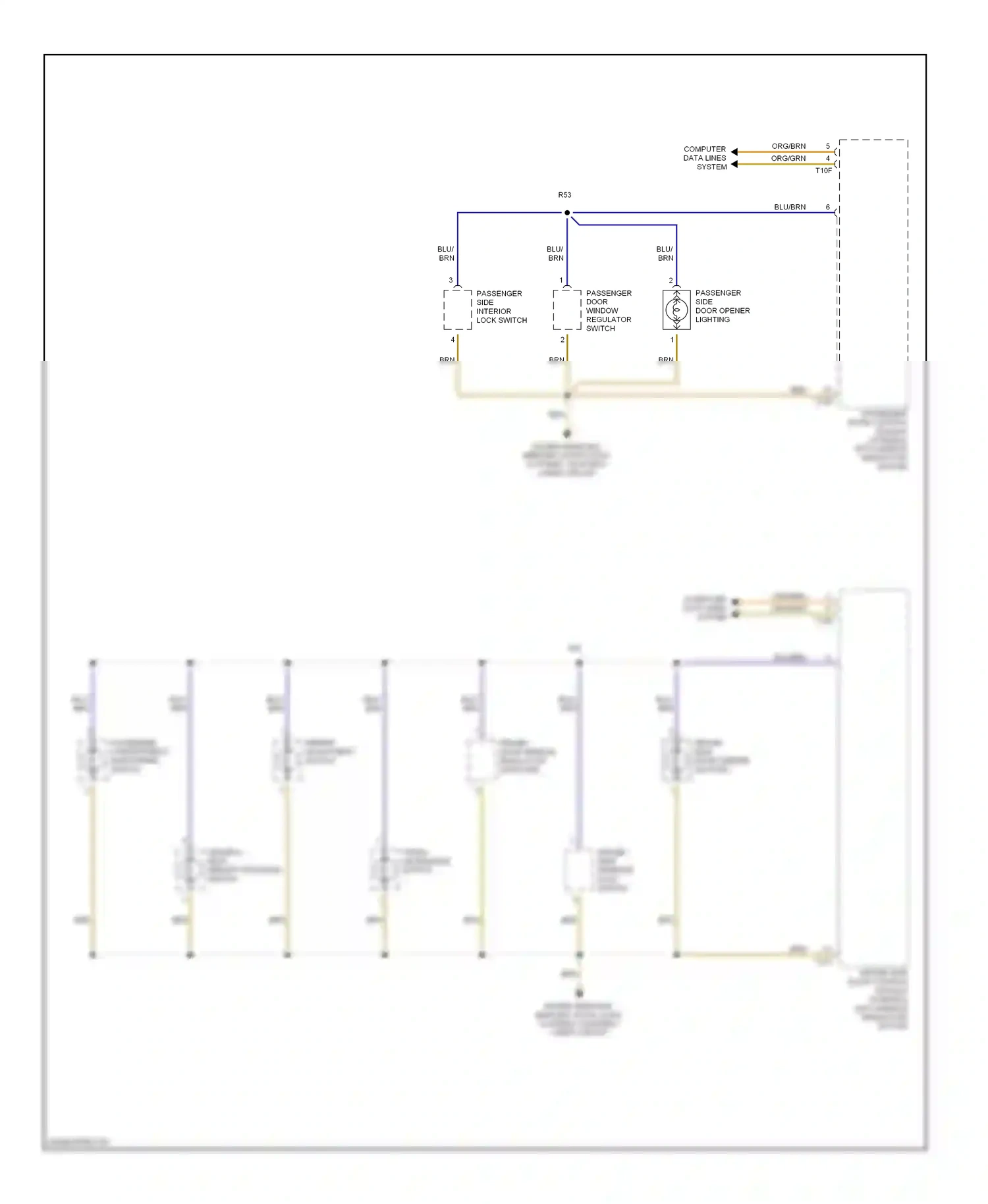 Audi A4 B6 (2000-2006) driver side door control module (integral with window regulator motor) wiring diagram  (4 of 11)