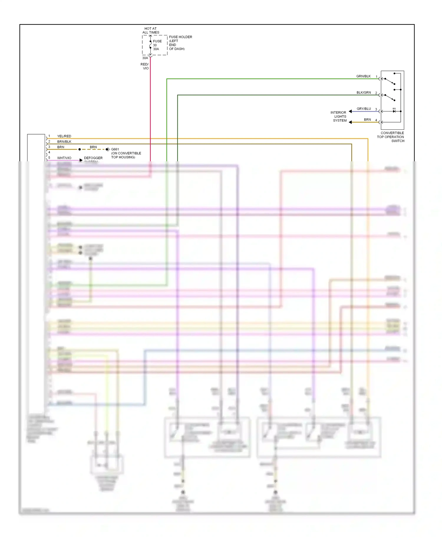Audi A4 B6 (2000-2006) fuse wiring diagram  (1 of 1)