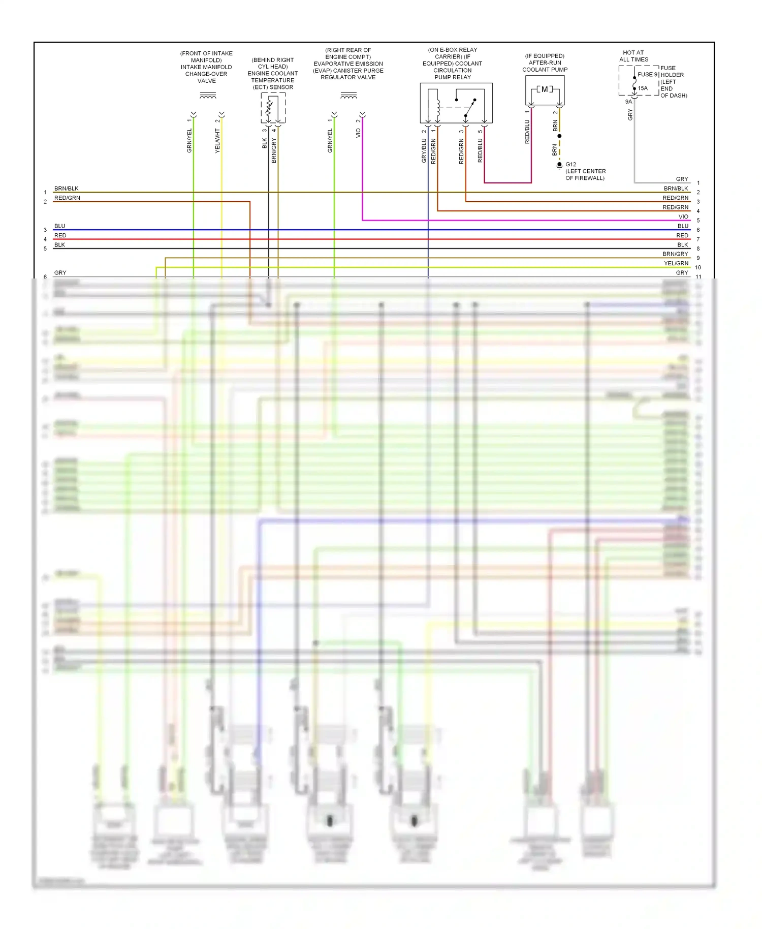 Audi A4 B6 (2000-2006) grn/yel wiring diagram  (8 of 24)