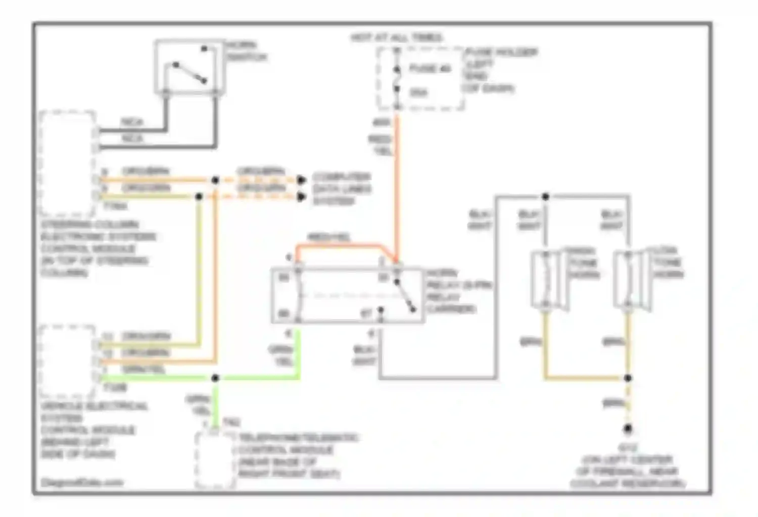 Wiring diagram high tone horn for Audi A4 B6 (2000-2006) (1 of 1)