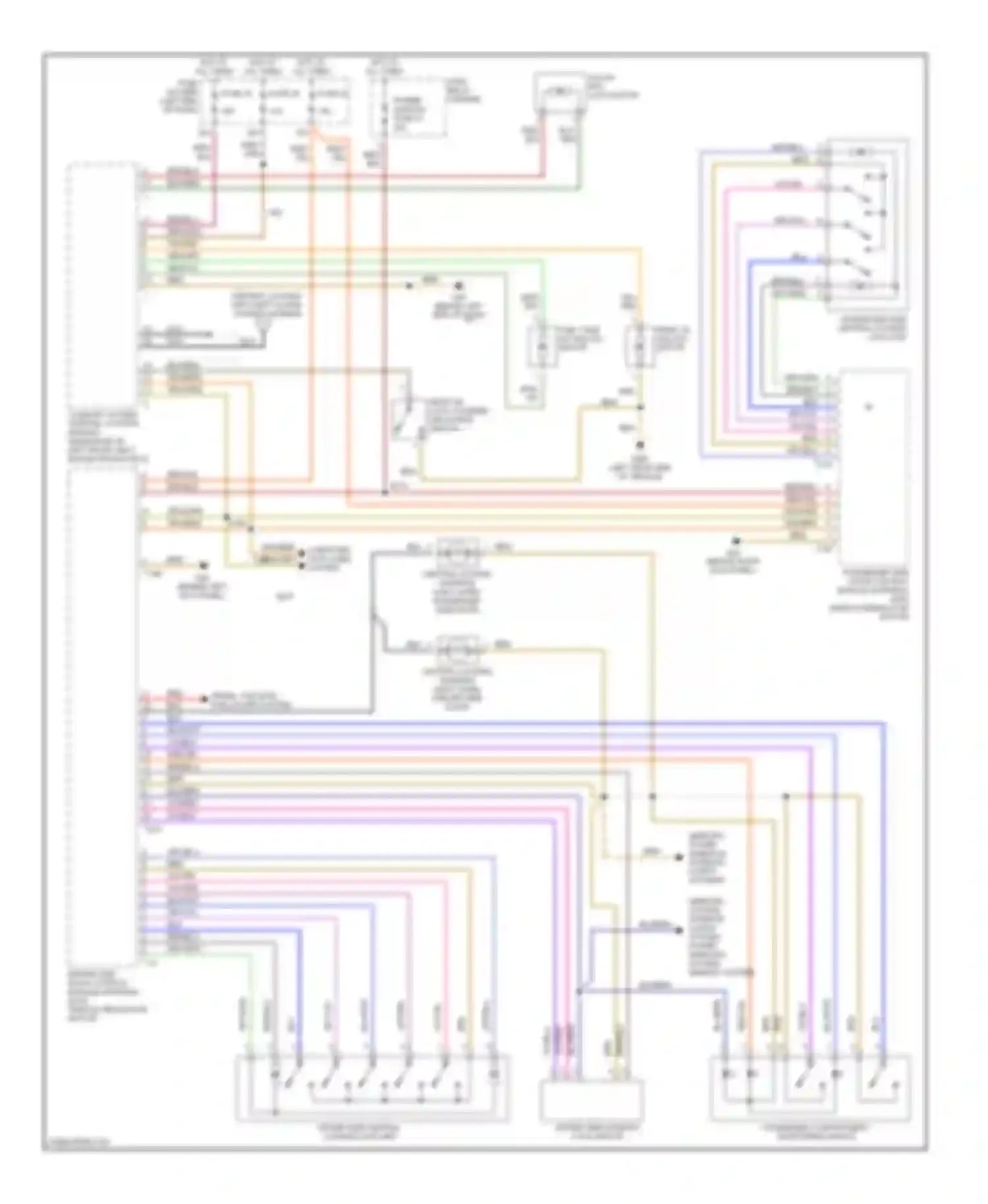 Wiring diagram mirrors system, interior lights system, power windows system, memory system for Audi A4 B6 (2000-2006)