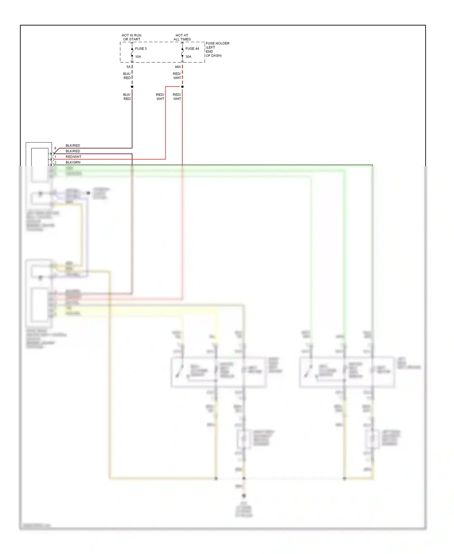 Audi A4 B6 (2000-2006) left rear backrest heating element wiring diagram  (1 of 1)