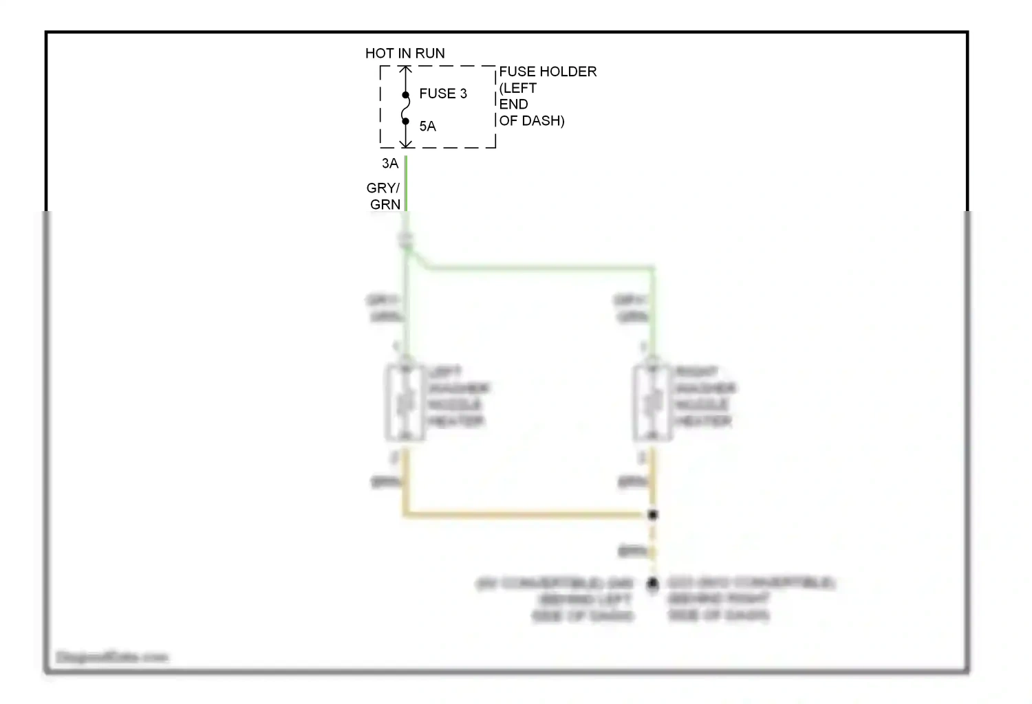 Audi A4 B6 (2000-2006) left washer nozzle heater wiring diagram  (1 of 1)