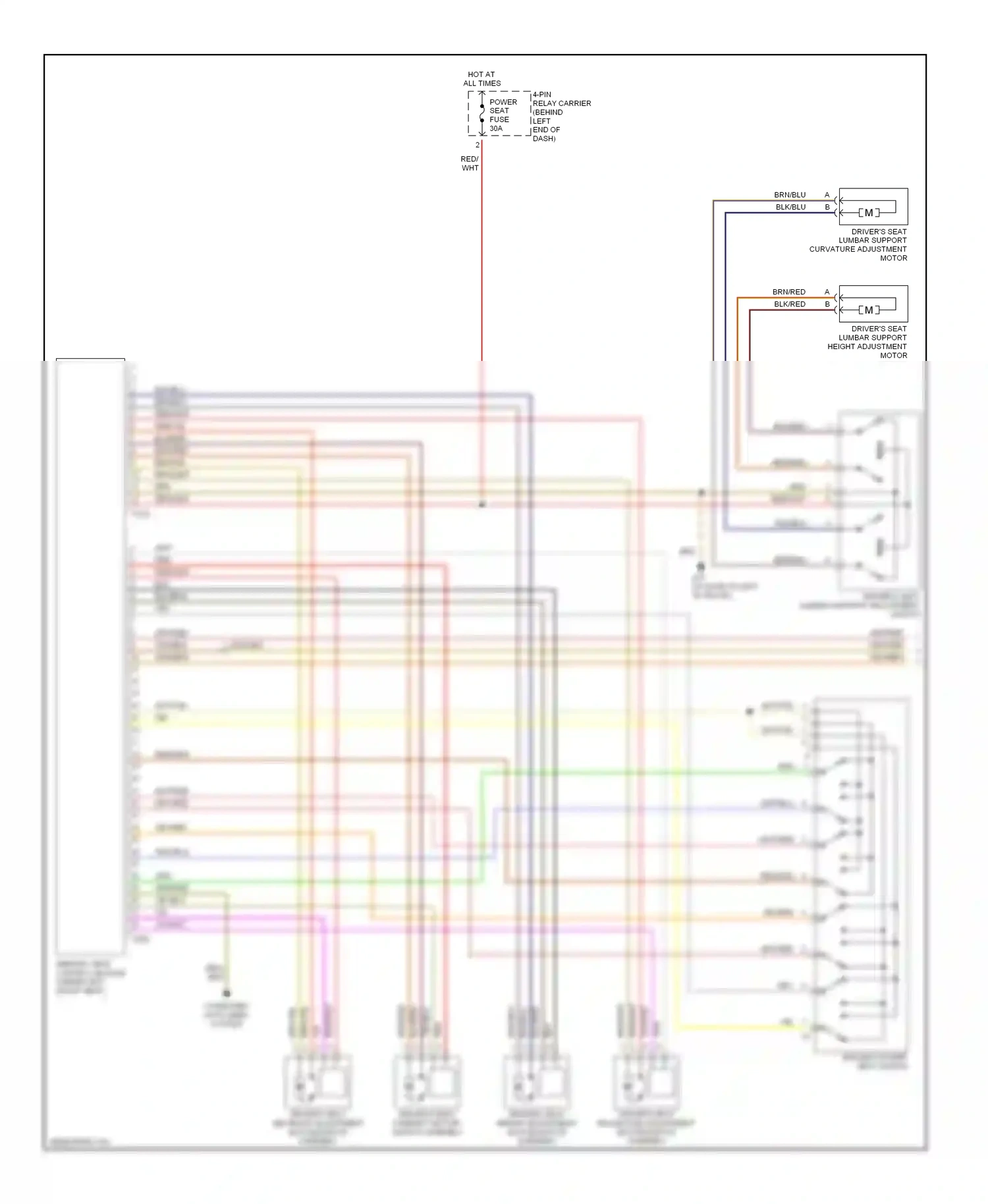 Audi A4 B6 (2000-2006) memory seat control module (under left front seat) wiring diagram  (3 of 3)