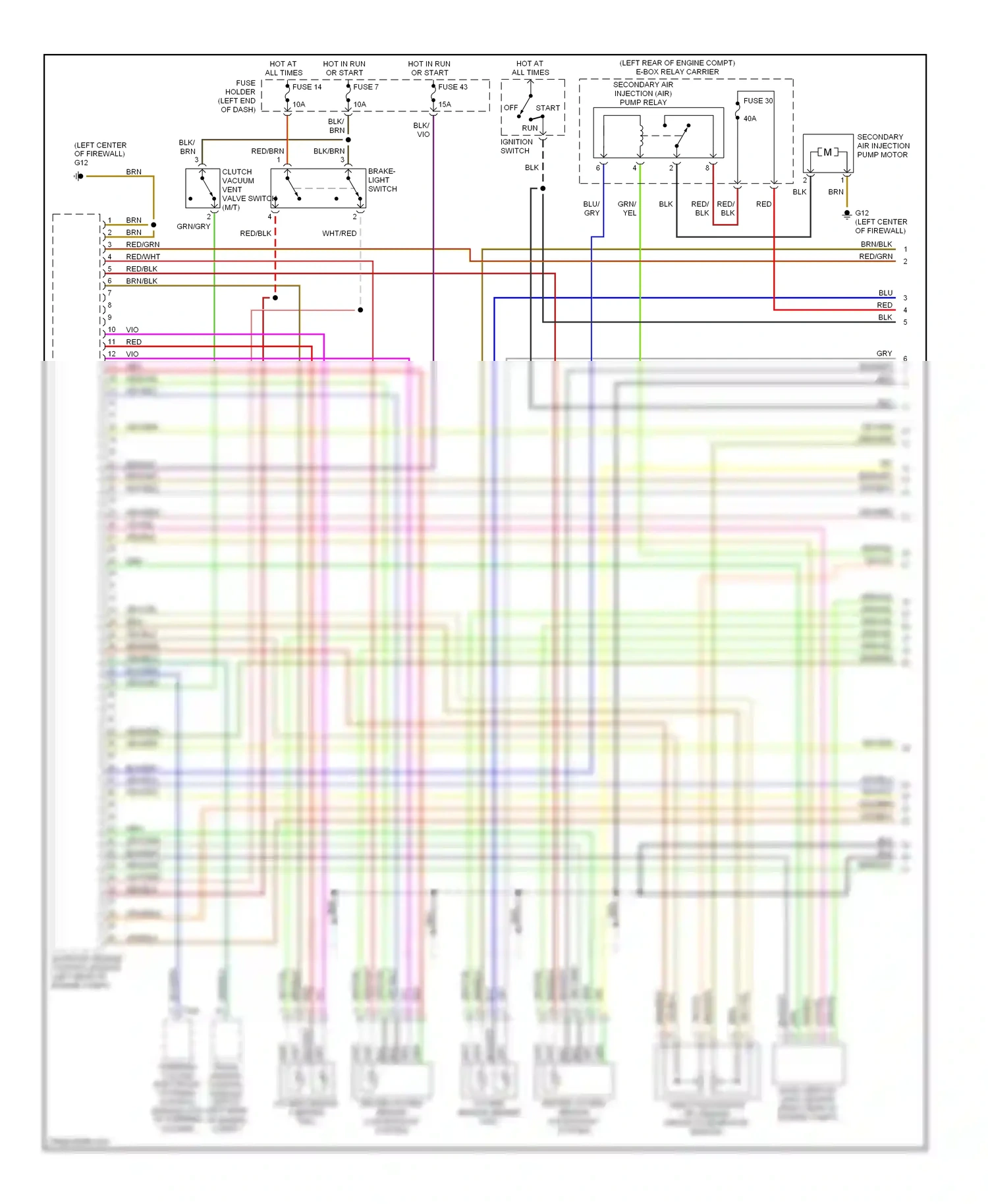 Audi A4 B6 (2000-2006) oxygen sensor 2 (behind twc) wiring diagram  (1 of 1)