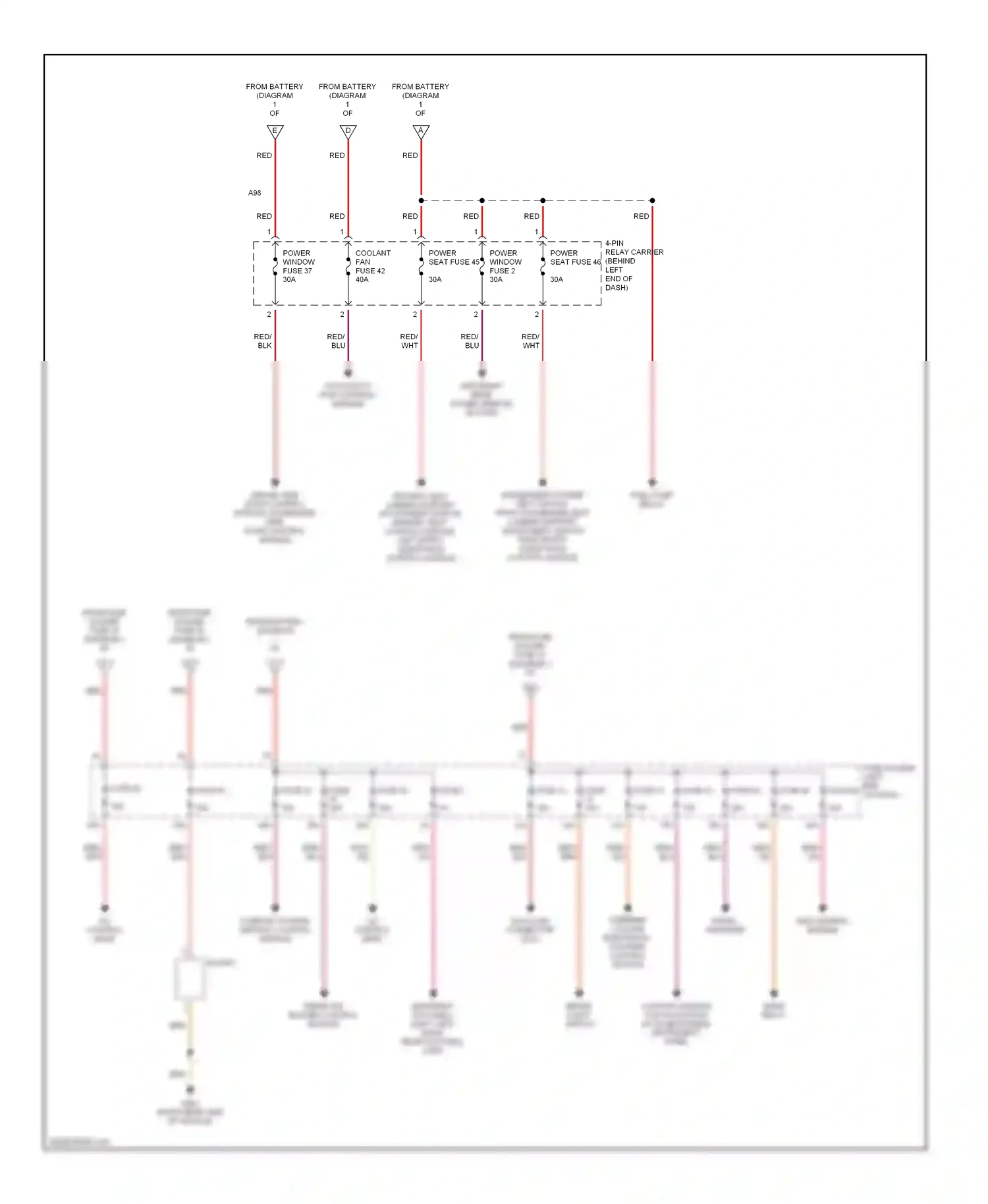 Audi A4 B6 (2000-2006) power window fuse 37 wiring diagram  (1 of 7)