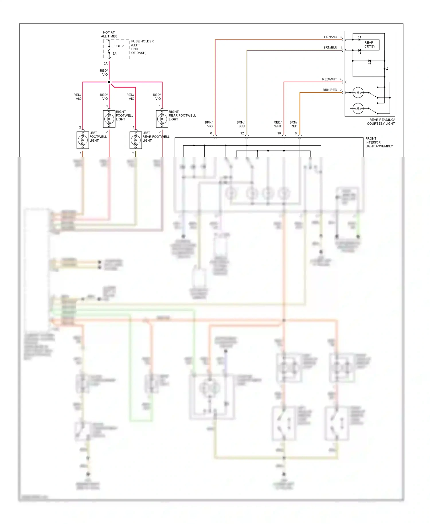 Audi A4 B6 (2000-2006) rear lid light wiring diagram  (1 of 1)