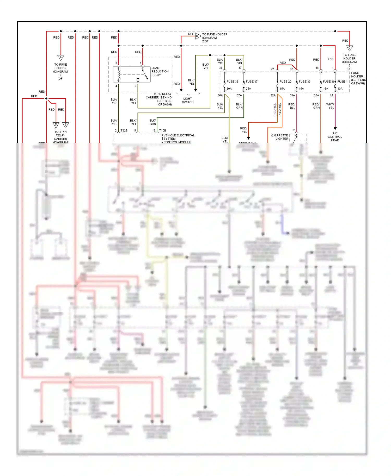 Audi A4 B6 (2000-2006) rear windshield wiper motor wiring diagram  (1 of 1)