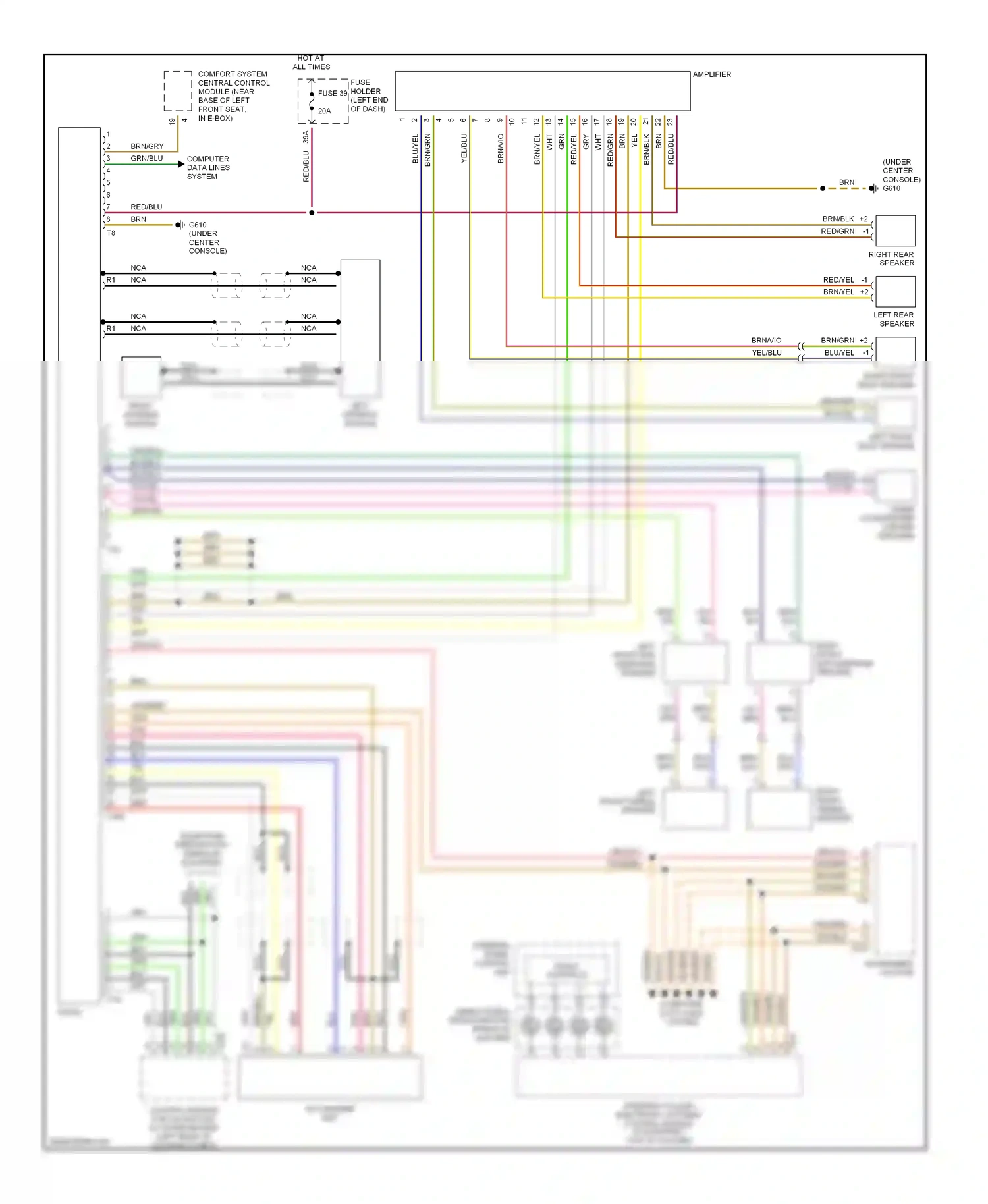 Audi A4 B6 (2000-2006) right antenna module wiring diagram  (2 of 2)