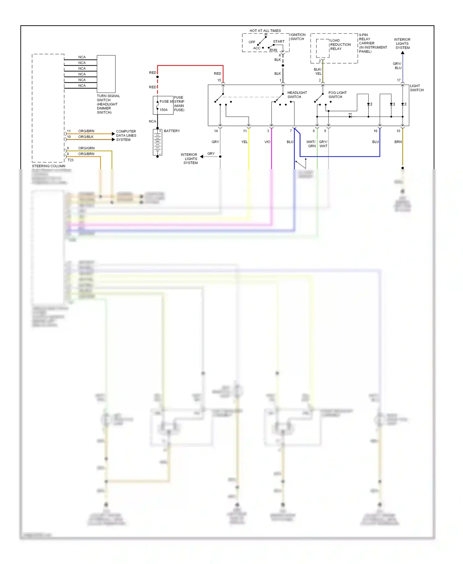 Audi A4 B6 (2000-2006) right headlight assembly wiring diagram  (6 of 9)