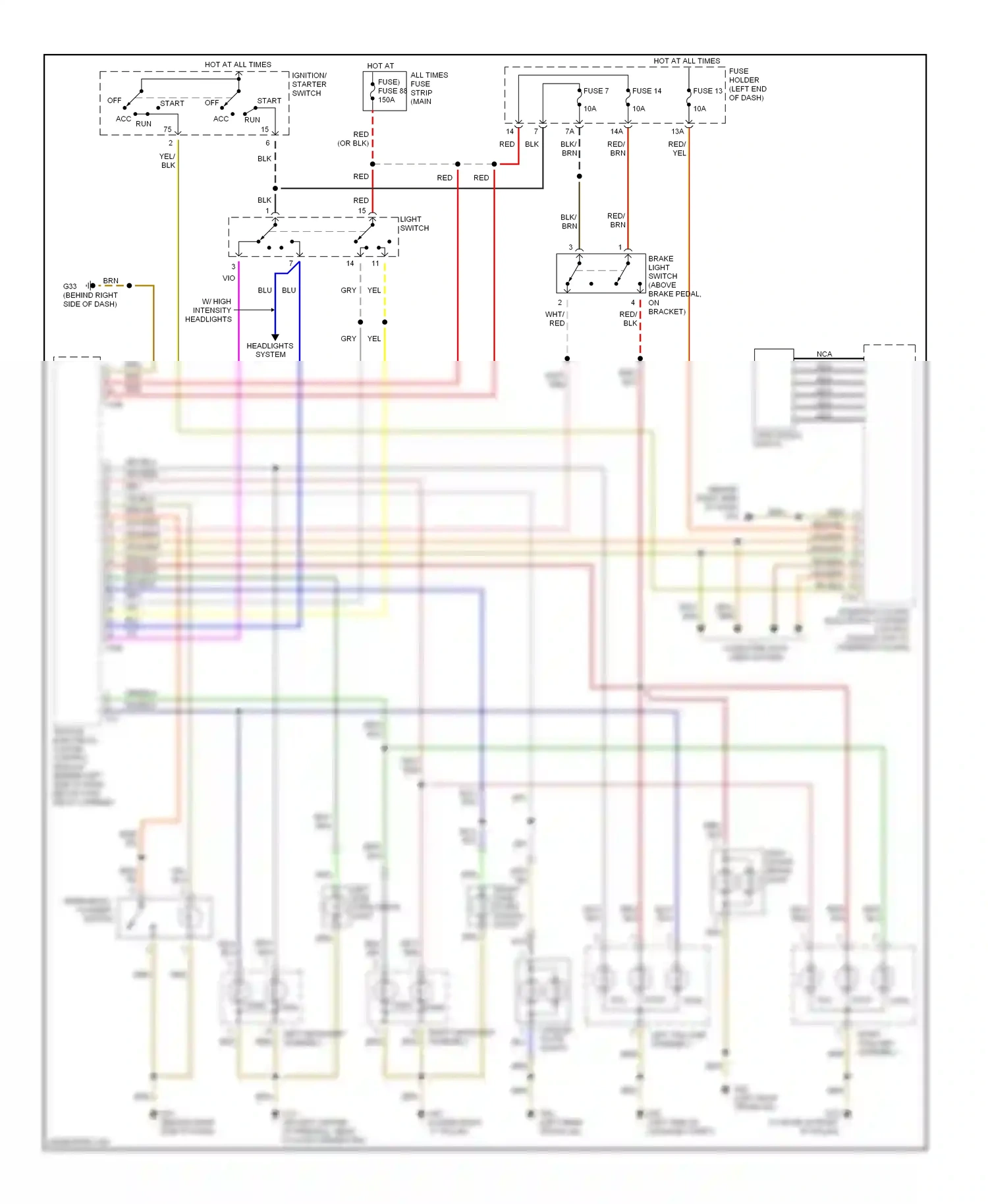 Audi A4 B6 (2000-2006) right side turn signal light wiring diagram  (2 of 4)