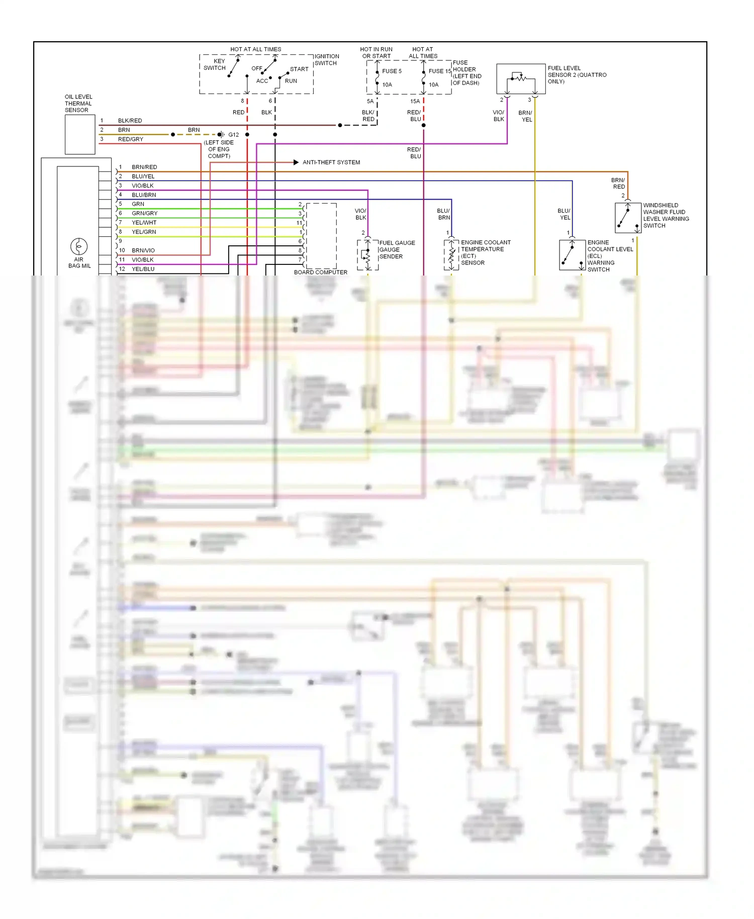 Audi A4 B6 (2000-2006) supplemental restraints system wiring diagram  (5 of 5)