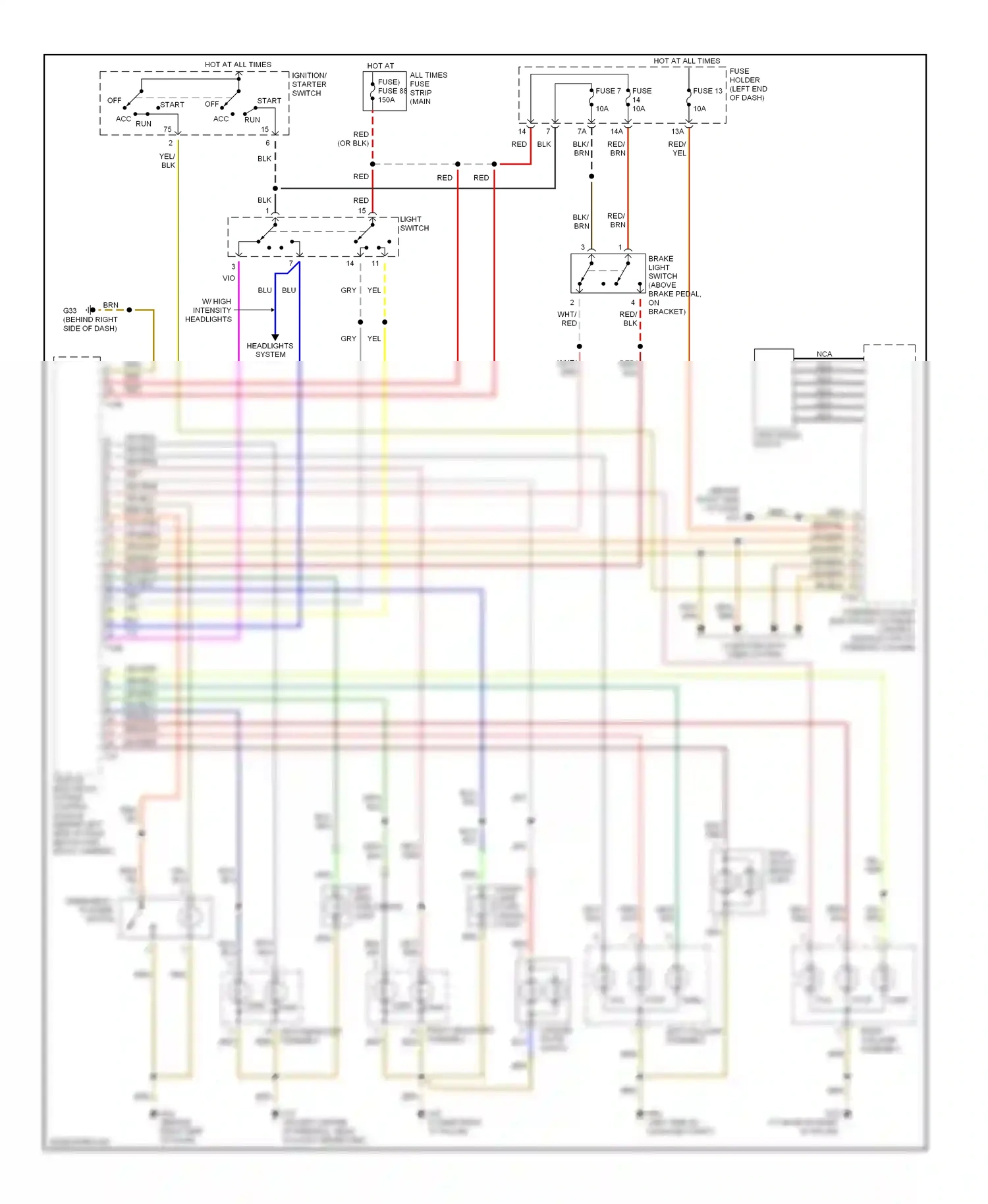 Audi A4 B6 (2000-2006) turn wiring diagram  (4 of 4)