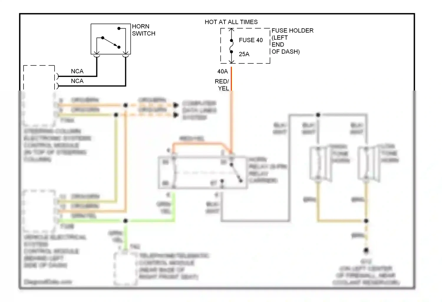Audi A4 B6 (2000-2006) vehicle electrical system control module (behind left side of dash) wiring diagram  (10 of 13)