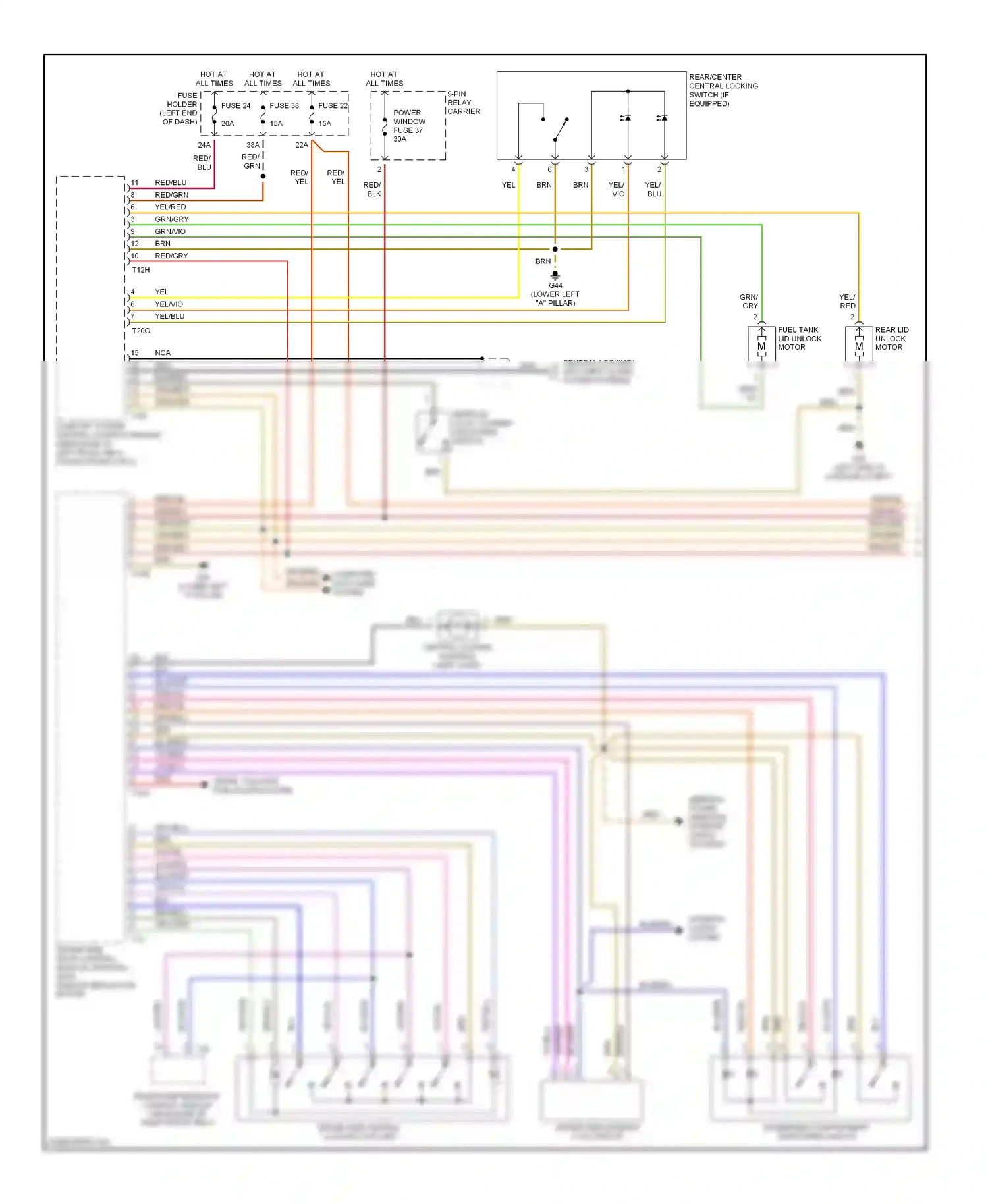 Audi A4 B6 (2000-2006) yel/vio wiring diagram  (11 of 12)