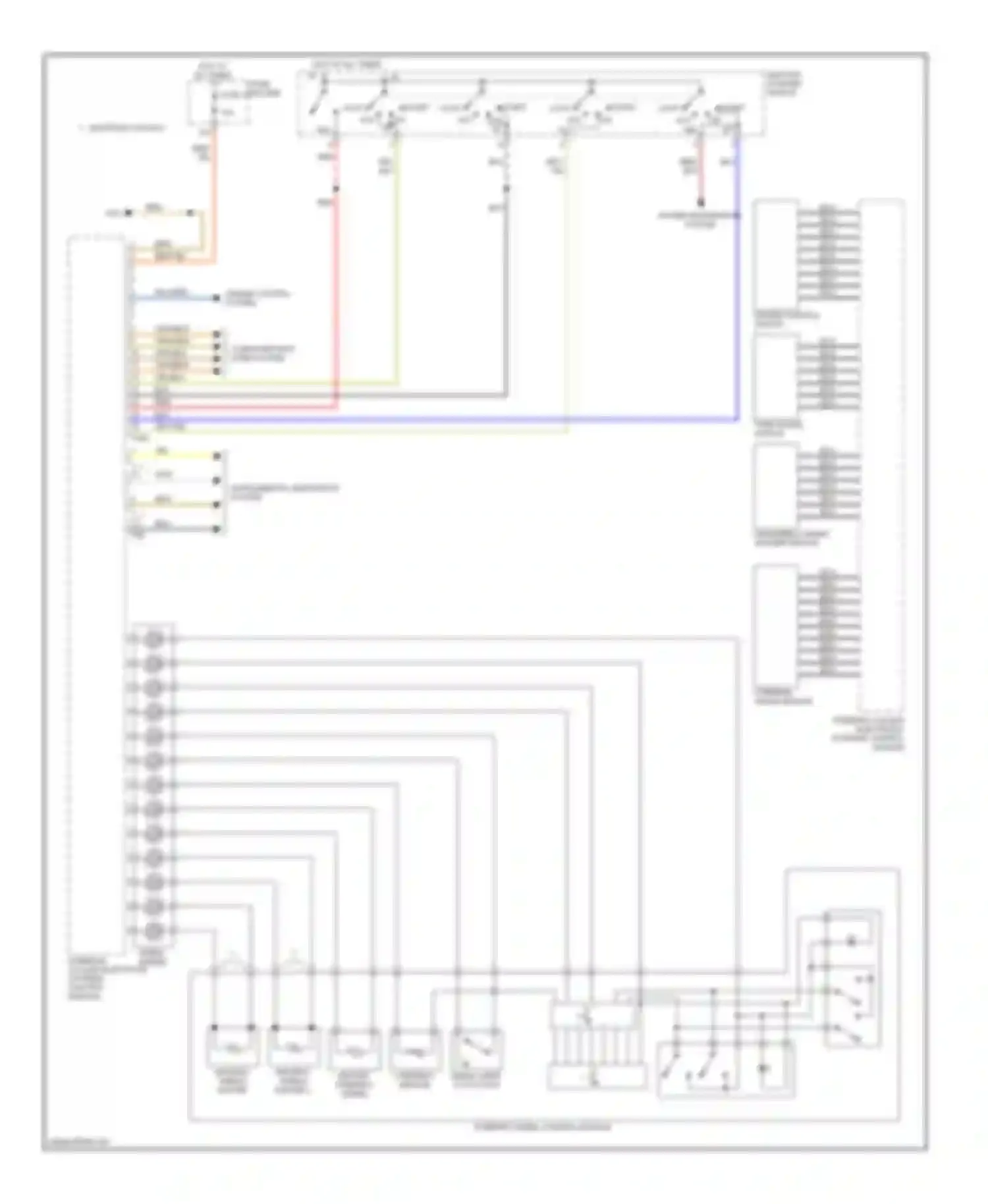 A4 Audi B7 (2004-2009): Steering column electronic systems control module circuit, except convertible