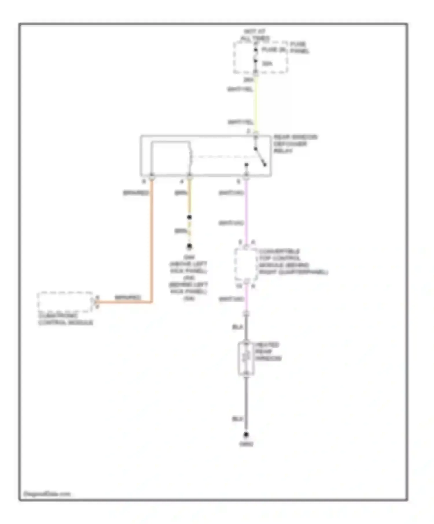 A4 Audi B7 (2004-2009): Rear defogger circuit, convertible