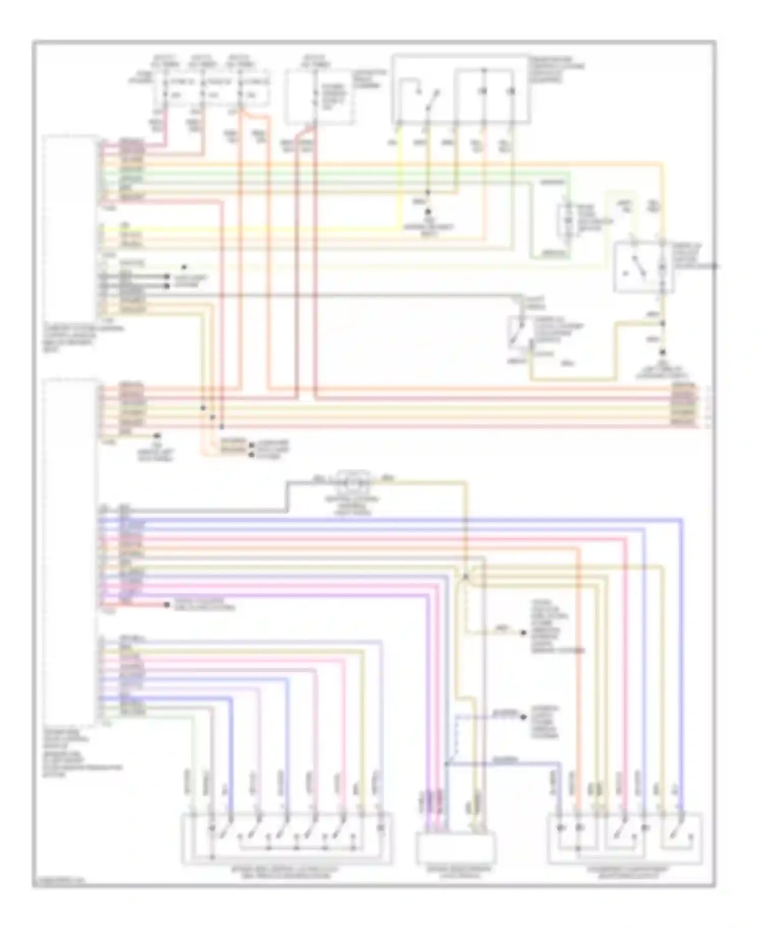 A4 Audi B7 (2004-2009): Power door locks circuit, except convertible, without rear power windows (1 of 2)
