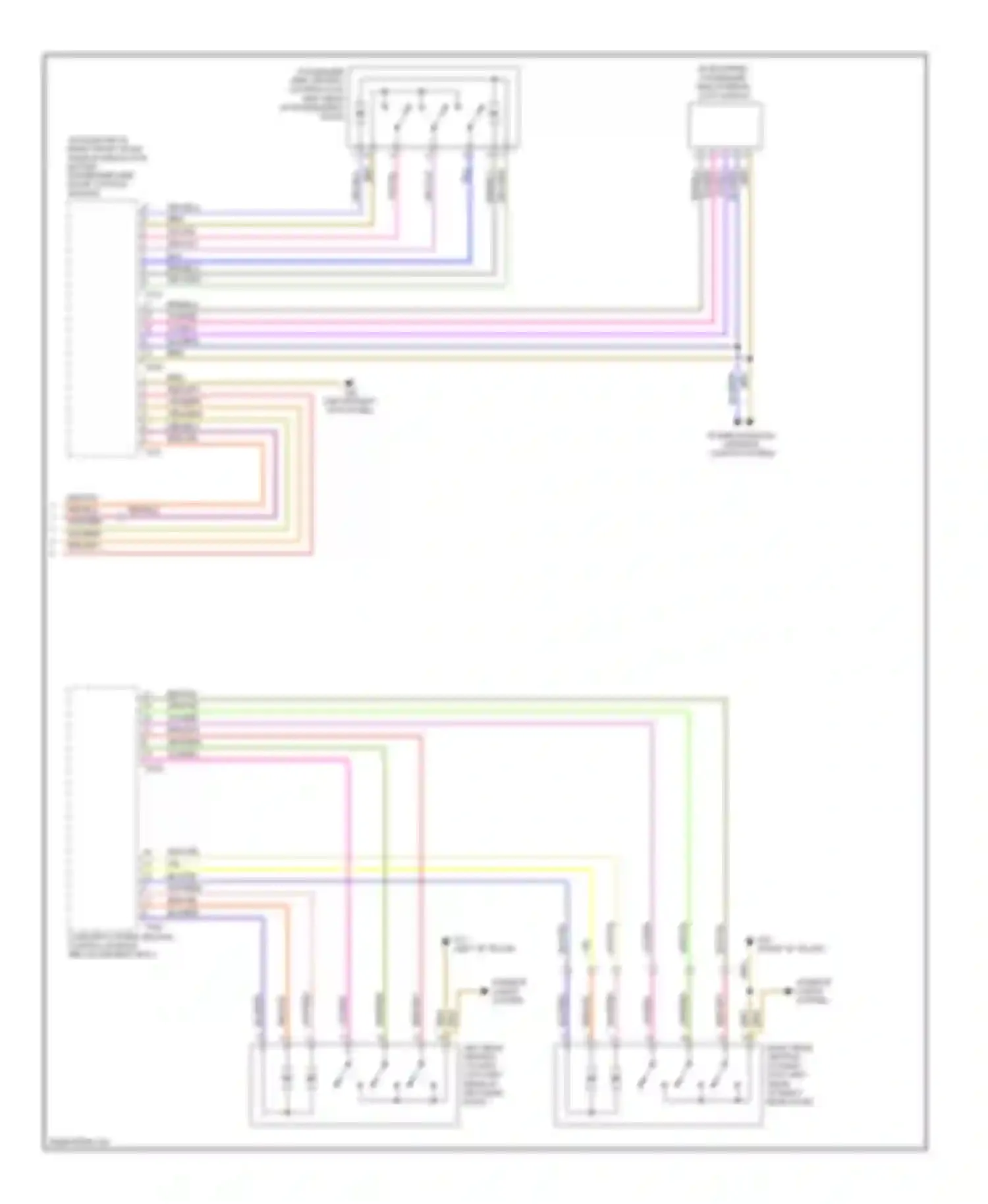 A4 Audi B7 (2004-2009): Power door locks circuit, except convertible, without rear power windows (2 of 2)