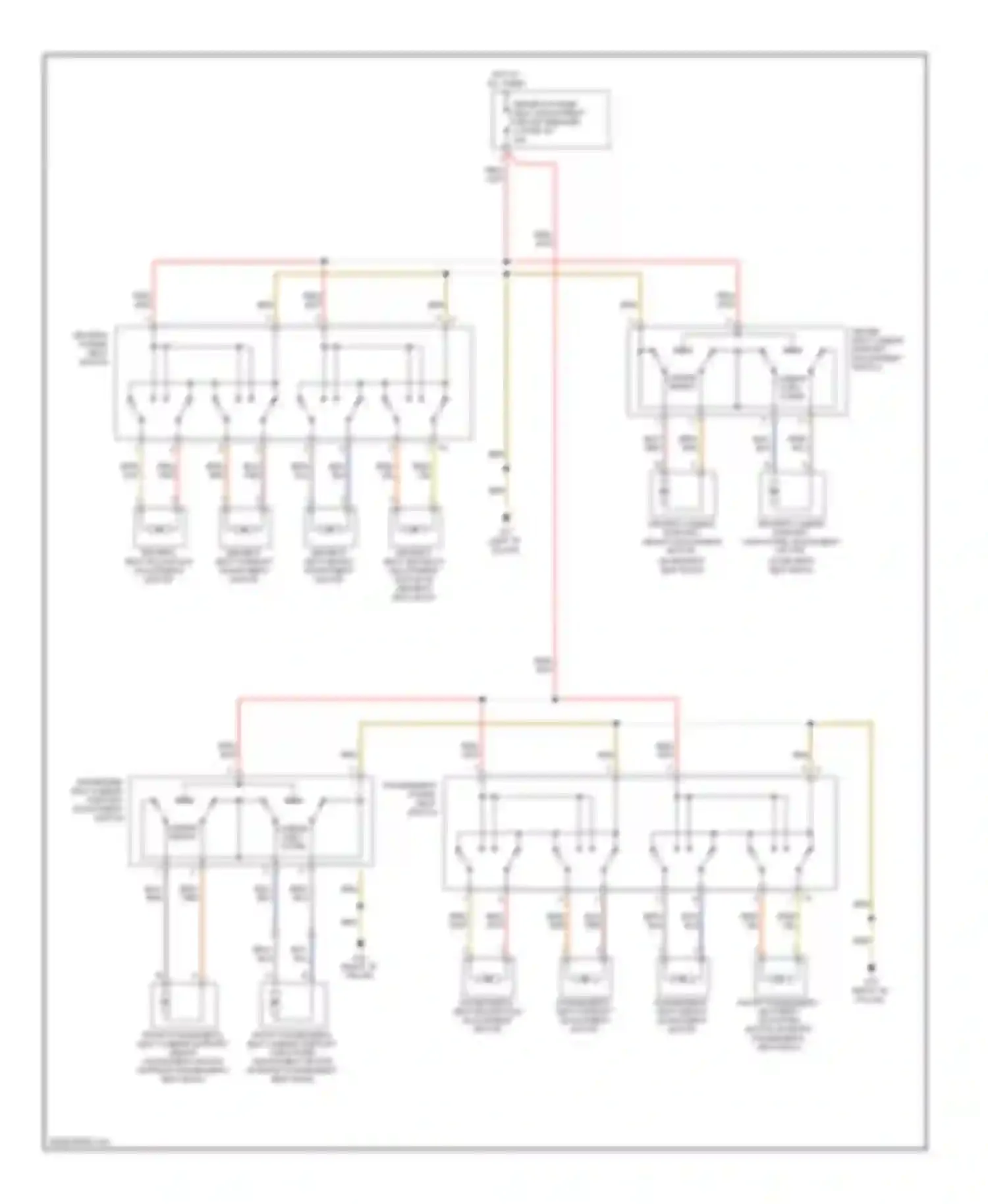 A4 Audi B7 (2004-2009): Power seats circuit, except convertible