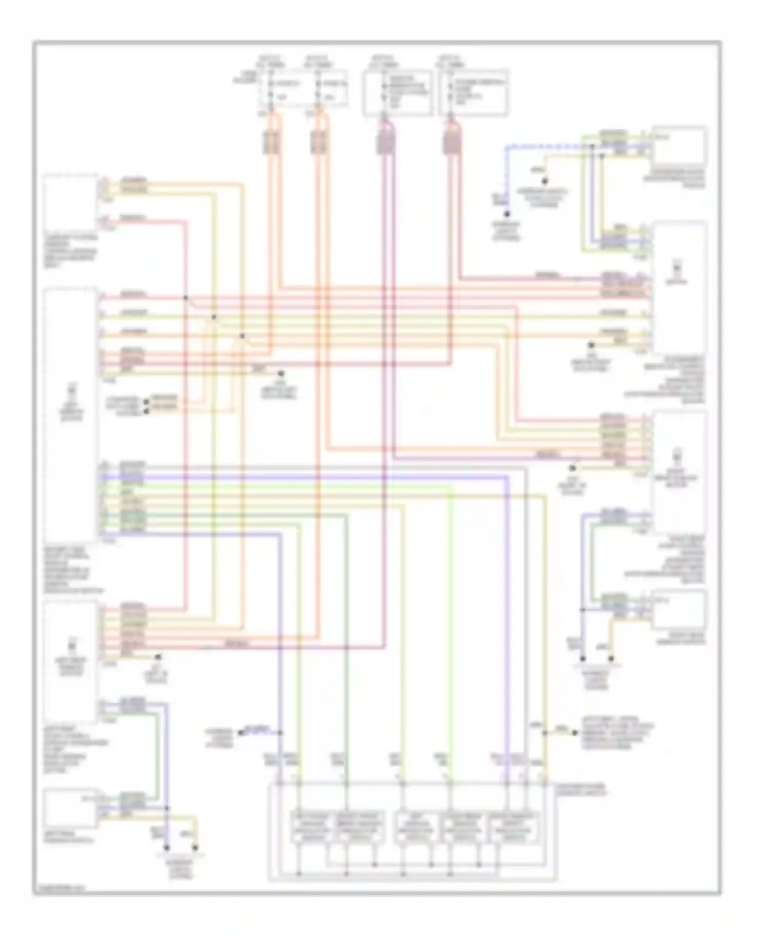 A4 Audi B7 (2004-2009): Power windows circuit, except convertible